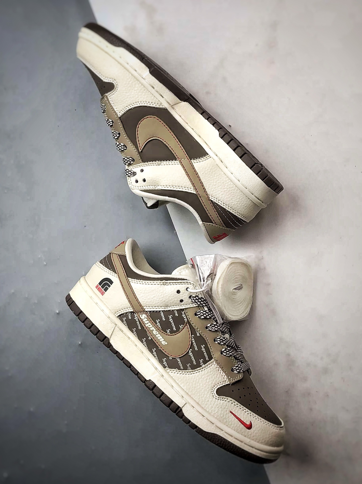 NK Dunk Low Retro ”DIY高端定制” Sup弹幕米白棕 低帮休闲运动板鞋 DG1988-012