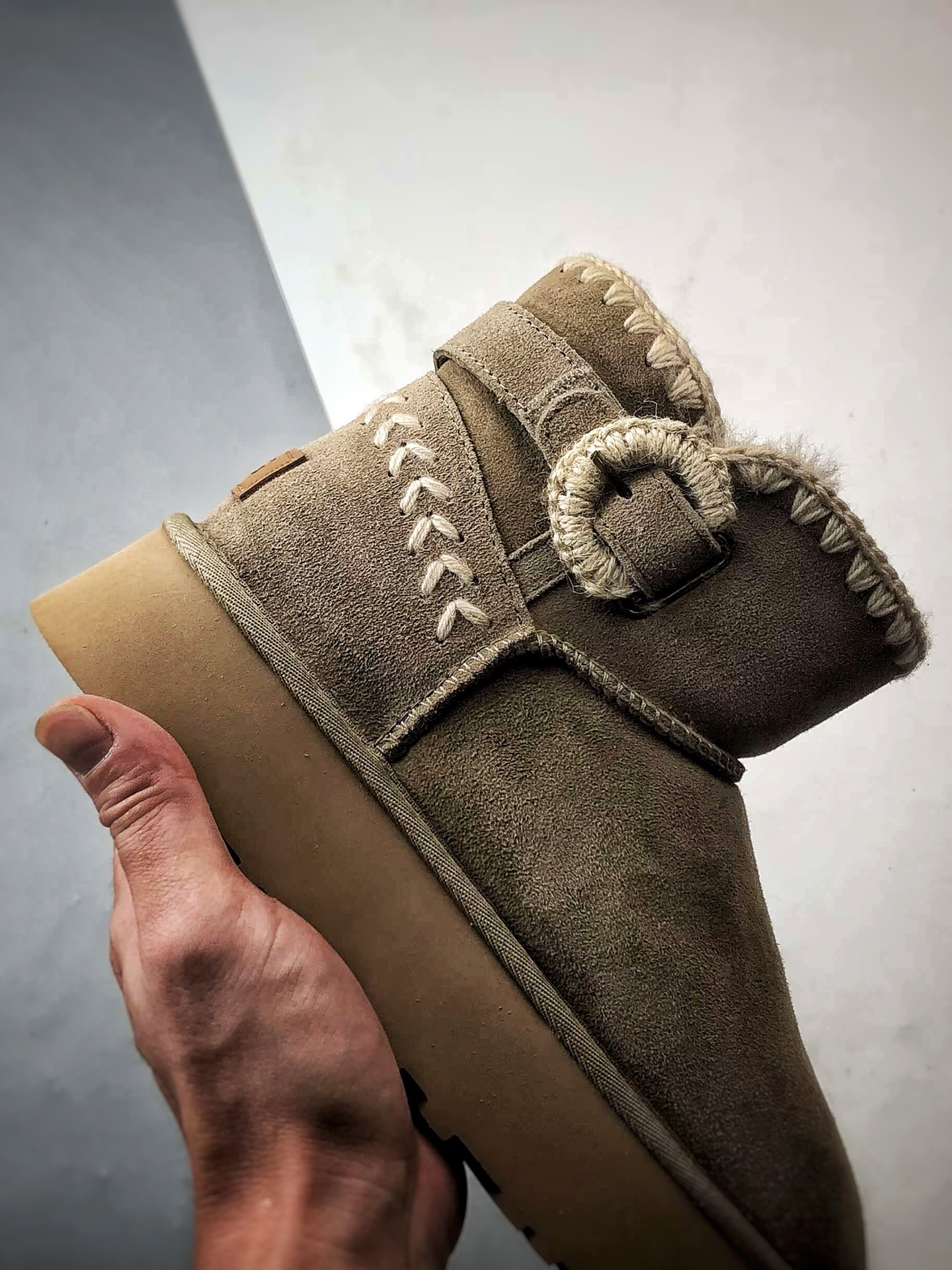 UGG Braided Wood 羚羊棕 新款厚底侧边编织扣雪地靴 1150817-ALP