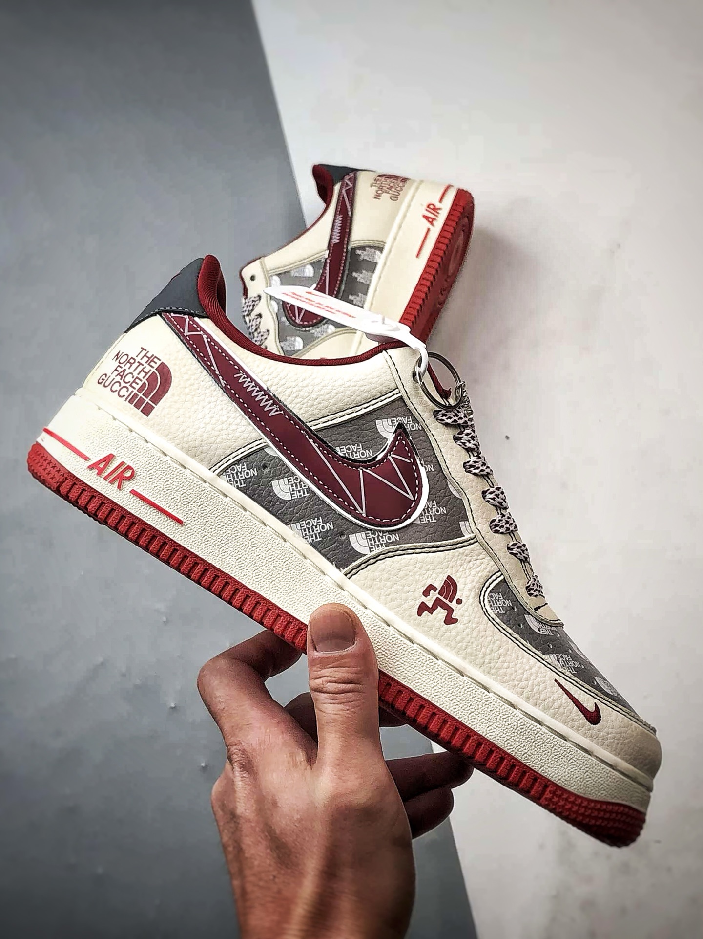 TNF x Air Force 1 Low 印花米灰红 SY1388-015