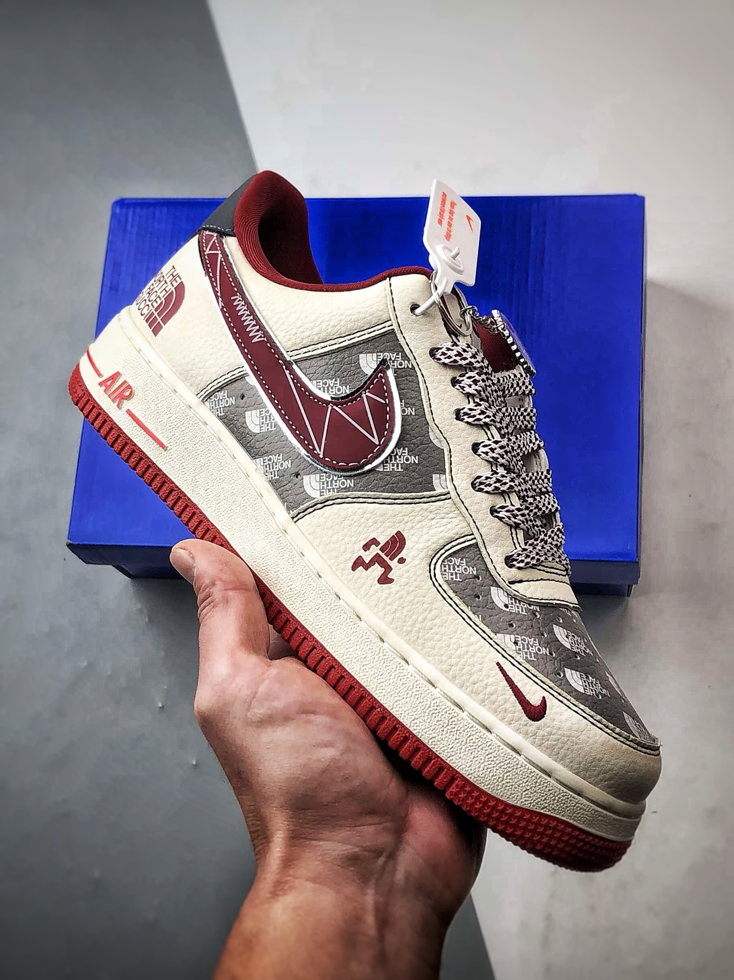 TNF x Air Force 1 Low 印花米灰红 SY1388-015