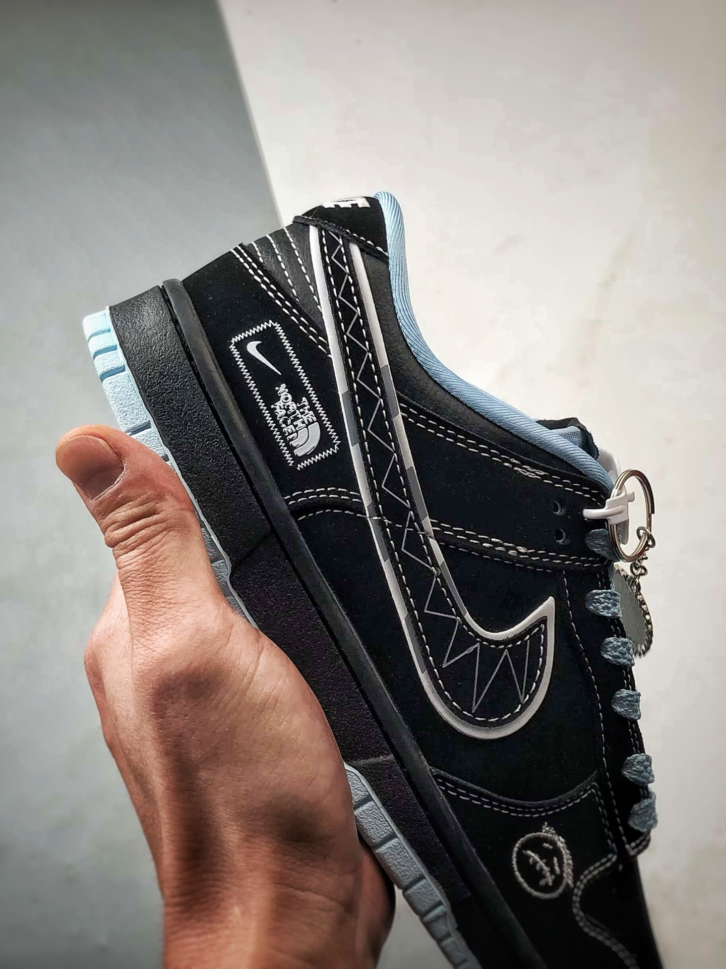 NK Dunk Low Retro ”DIY高端定制” 北面黑白浅蓝 低帮休闲运动板鞋 KK1333-052