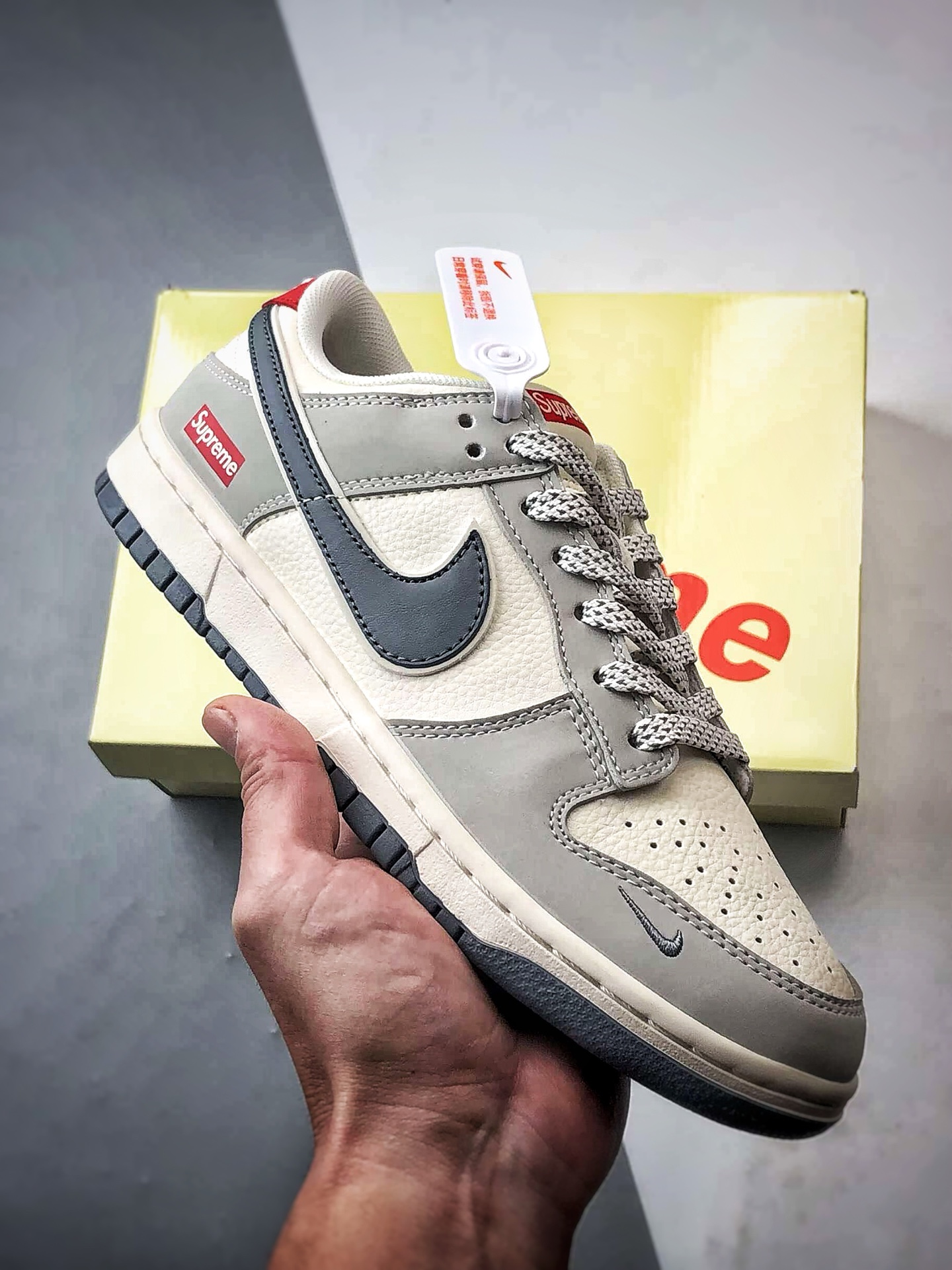 NK Dunk Low Retro ”DIY高端定制” Sup米白灰红尾 低帮休闲运动板鞋 JP1648-029