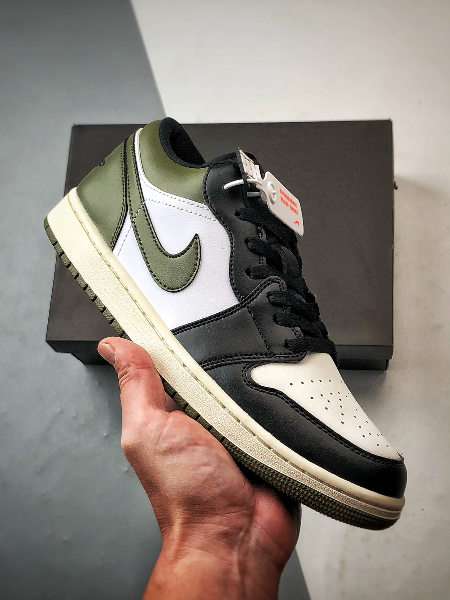 Air Jordan 1 Low 黑白绿 553558-092