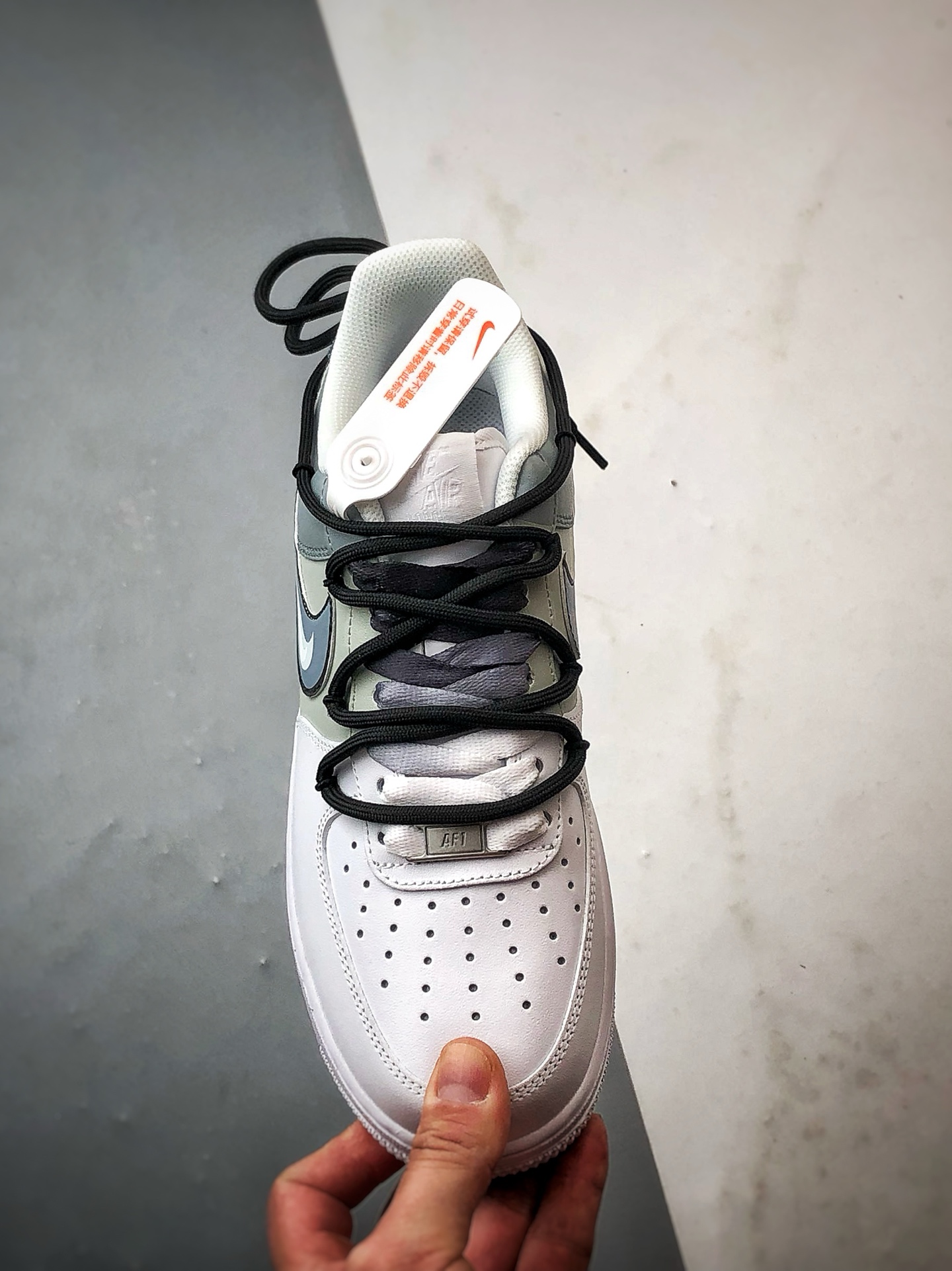 280 定制球鞋Air Force 1 Low 三钩渐变 灰白解构 经典休闲运动板鞋 CW2288-111