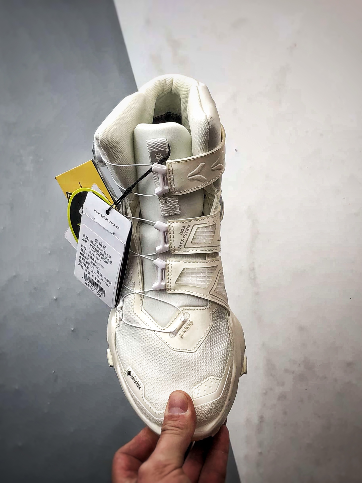 KAIL未来之YAN GTX HIGH 白色 运动高帮户外登山防水防滑轻量徒步鞋