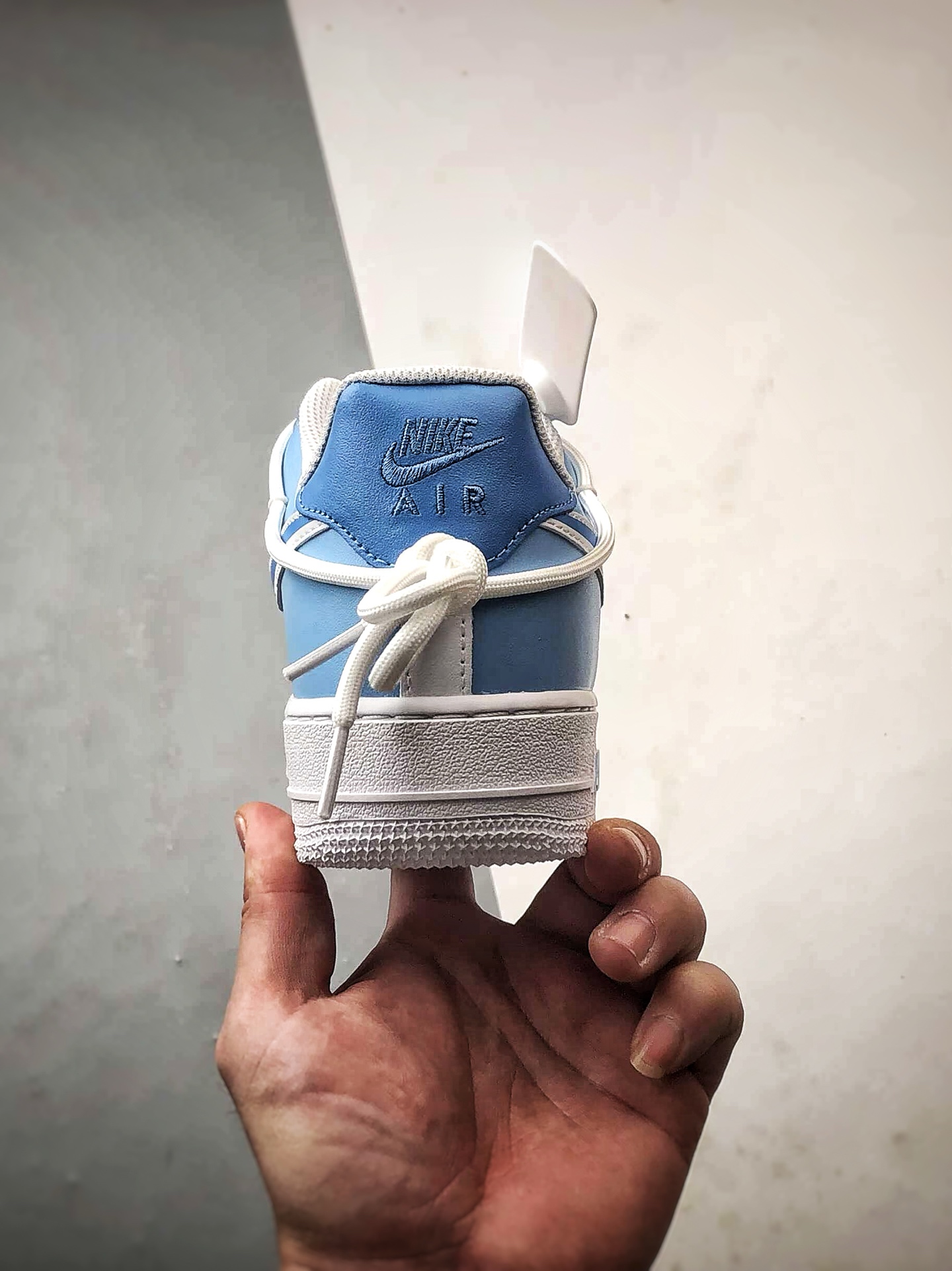 定制球鞋Air Force 1 Low 三钩渐变 蓝白解构 经典休闲运动板鞋 CD2288-951