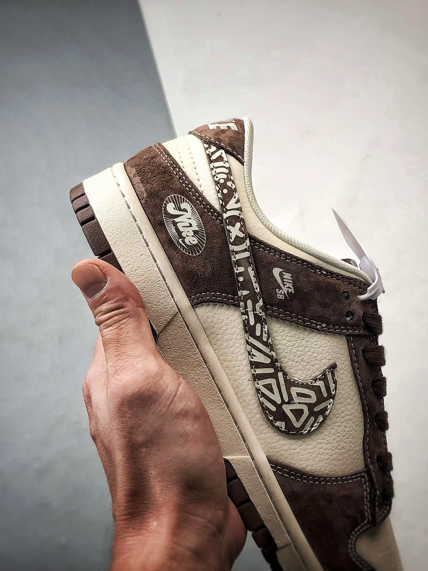 NK Dunk Low Retro ”DIY高端定制” 猪八米白棕印花钩 低帮休闲运动板鞋 XD1588-240