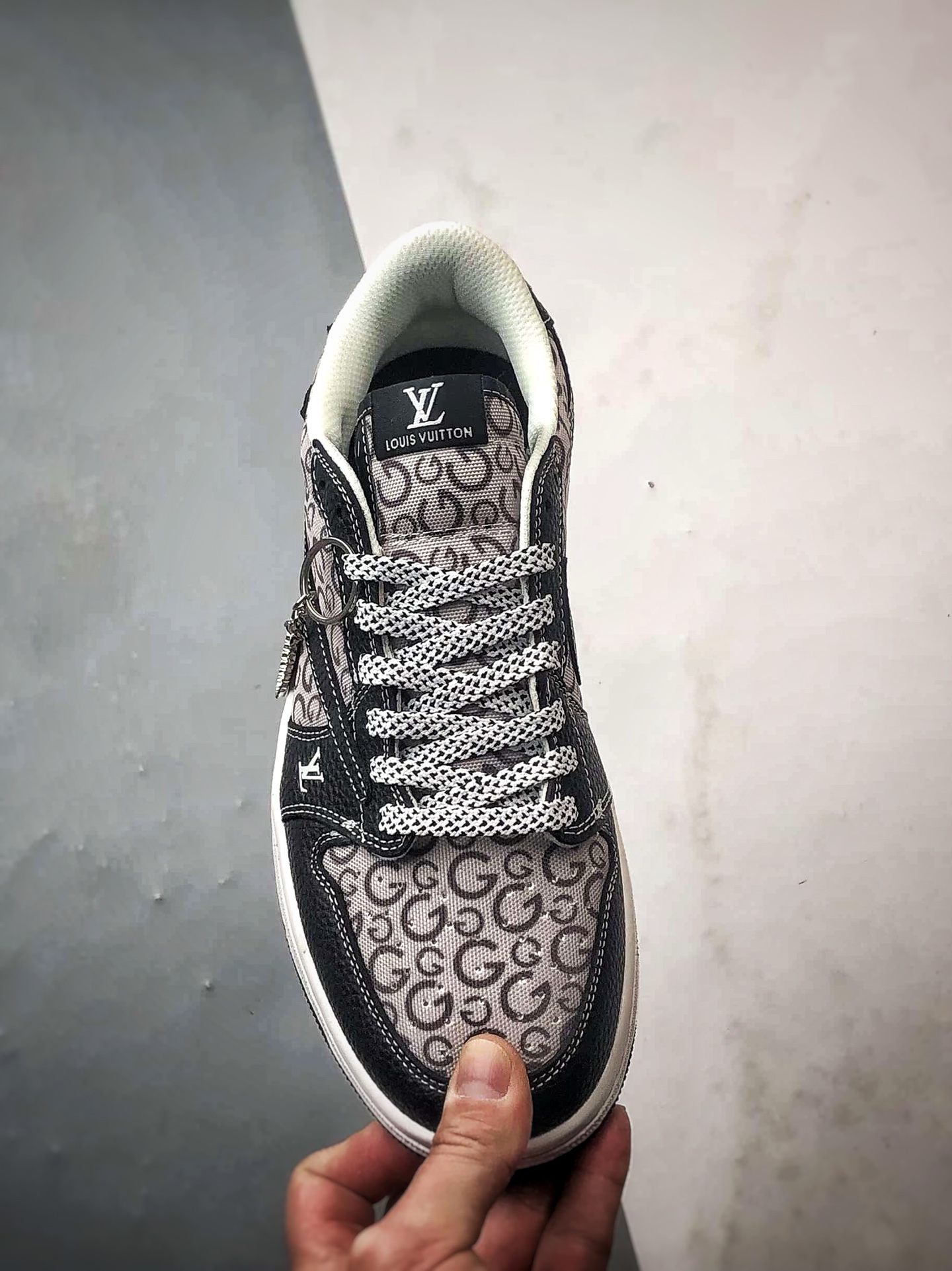 Air Jordan 1 Low ”高端定制” LV印花灰黑倒钩 DZ5899-041