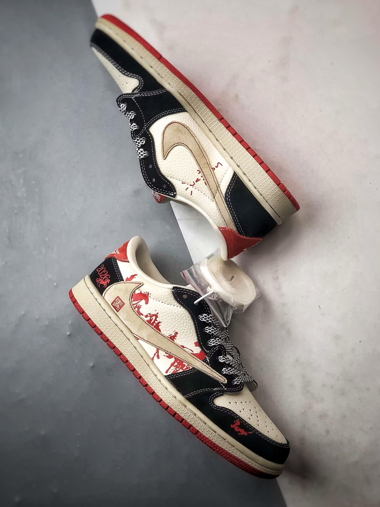 290 Air Jordan 1 Low ”高端定制” 马年限定米黑红倒钩 XS2025-086