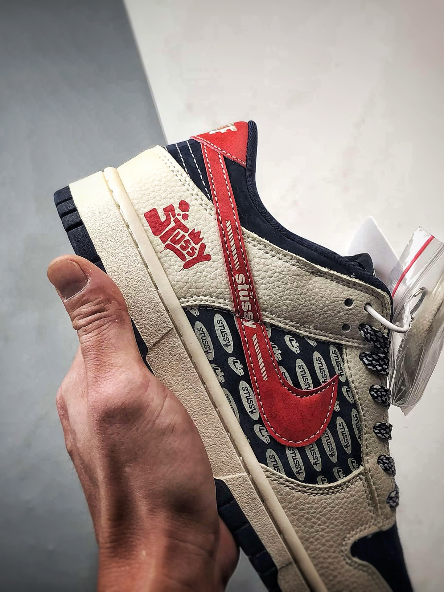 NK Dunk Low Retro ”DIY高端定制” 斯图西印花米蓝红 低帮休闲运动板鞋 DD1988-008