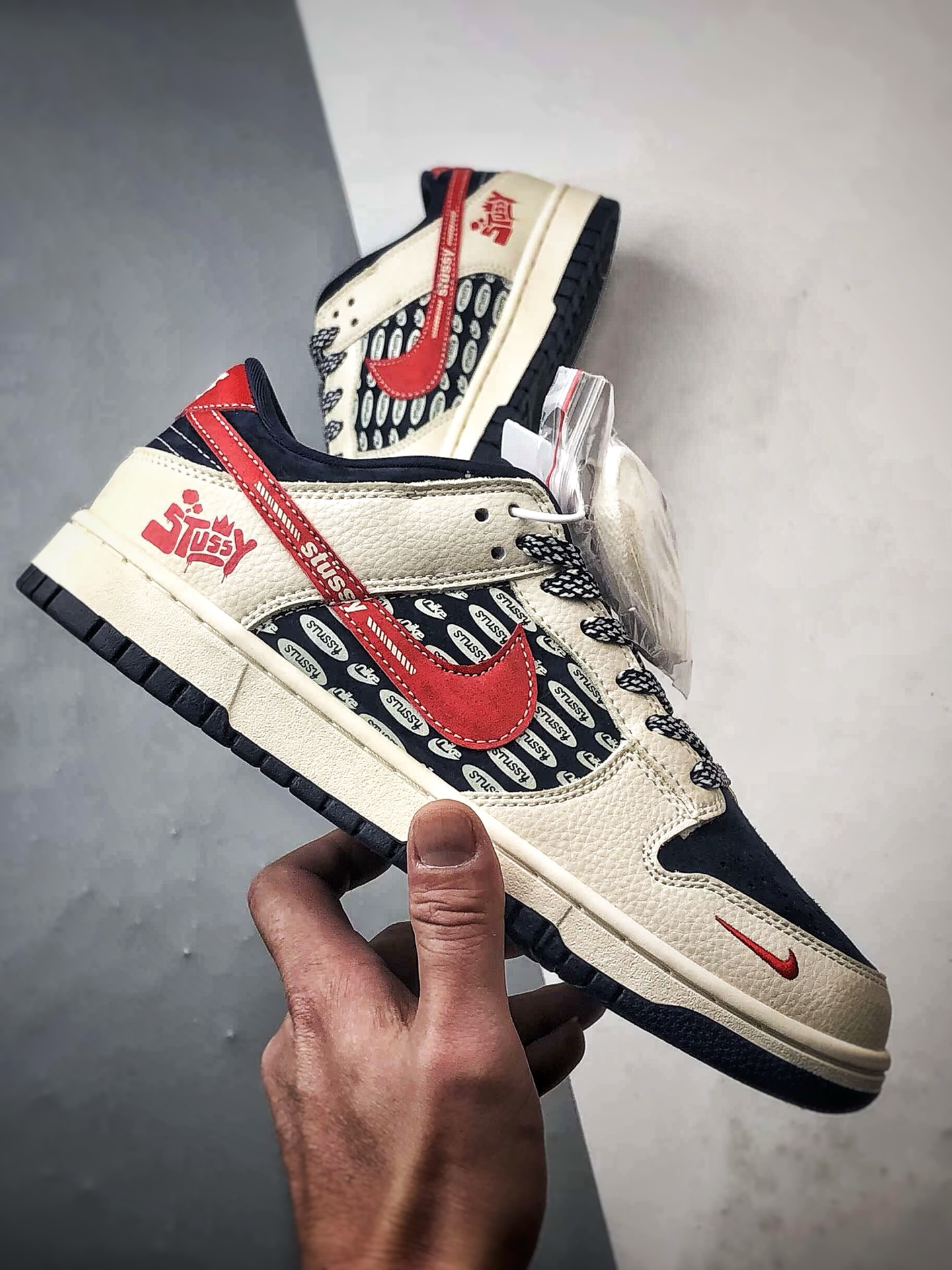 NK Dunk Low Retro ”DIY高端定制” 斯图西印花米蓝红 低帮休闲运动板鞋 DD1988-008