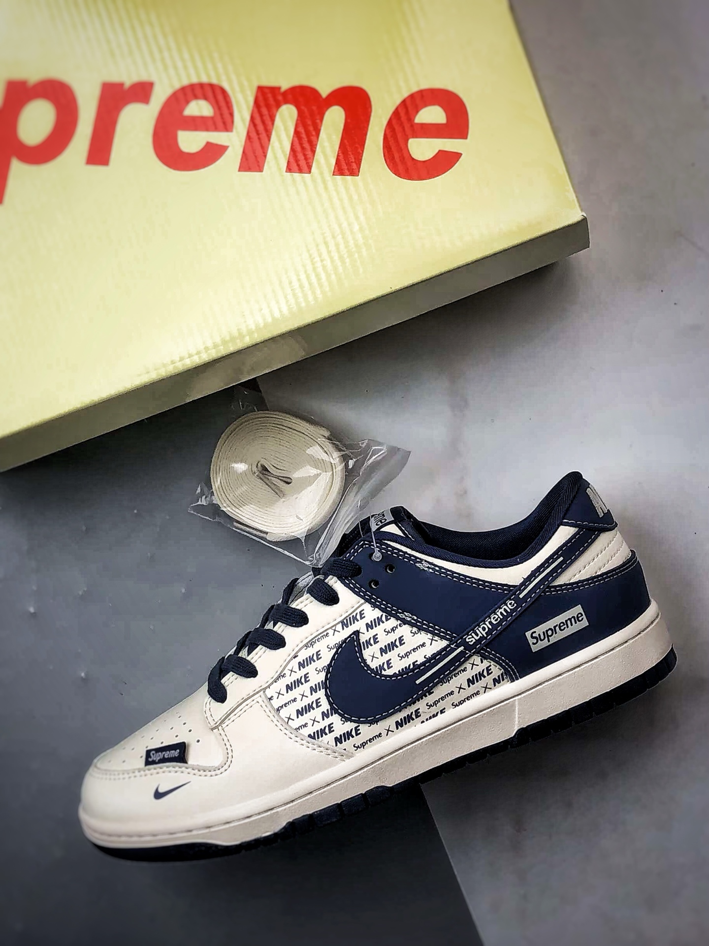 NK Dunk Low Retro ”DIY高端定制” Sup印字米白蓝 低帮休闲运动板鞋 XD1588-238