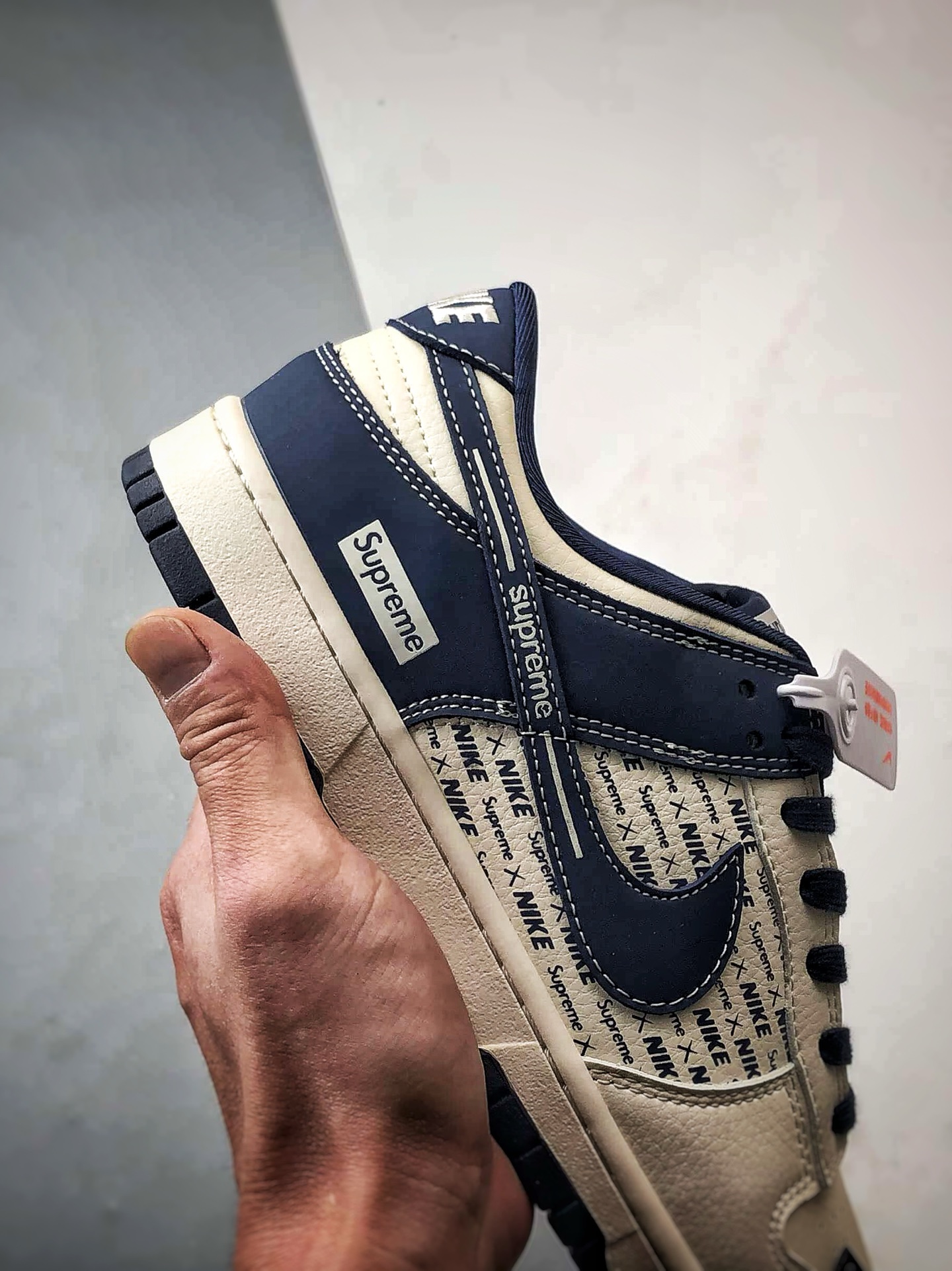 NK Dunk Low Retro ”DIY高端定制” Sup印字米白蓝 低帮休闲运动板鞋 XD1588-238