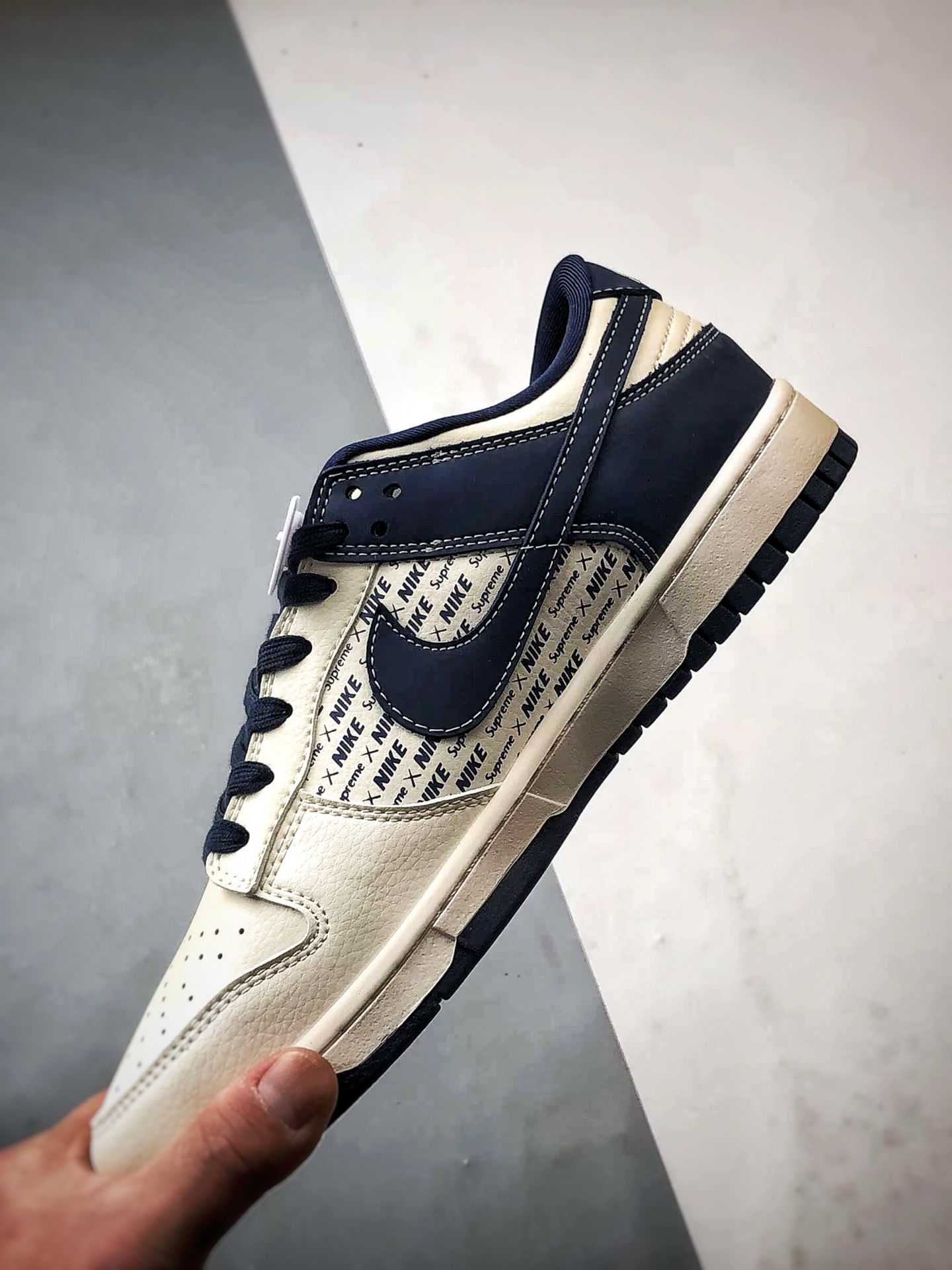 NK Dunk Low Retro ”DIY高端定制” Sup印字米白蓝 低帮休闲运动板鞋 XD1588-238
