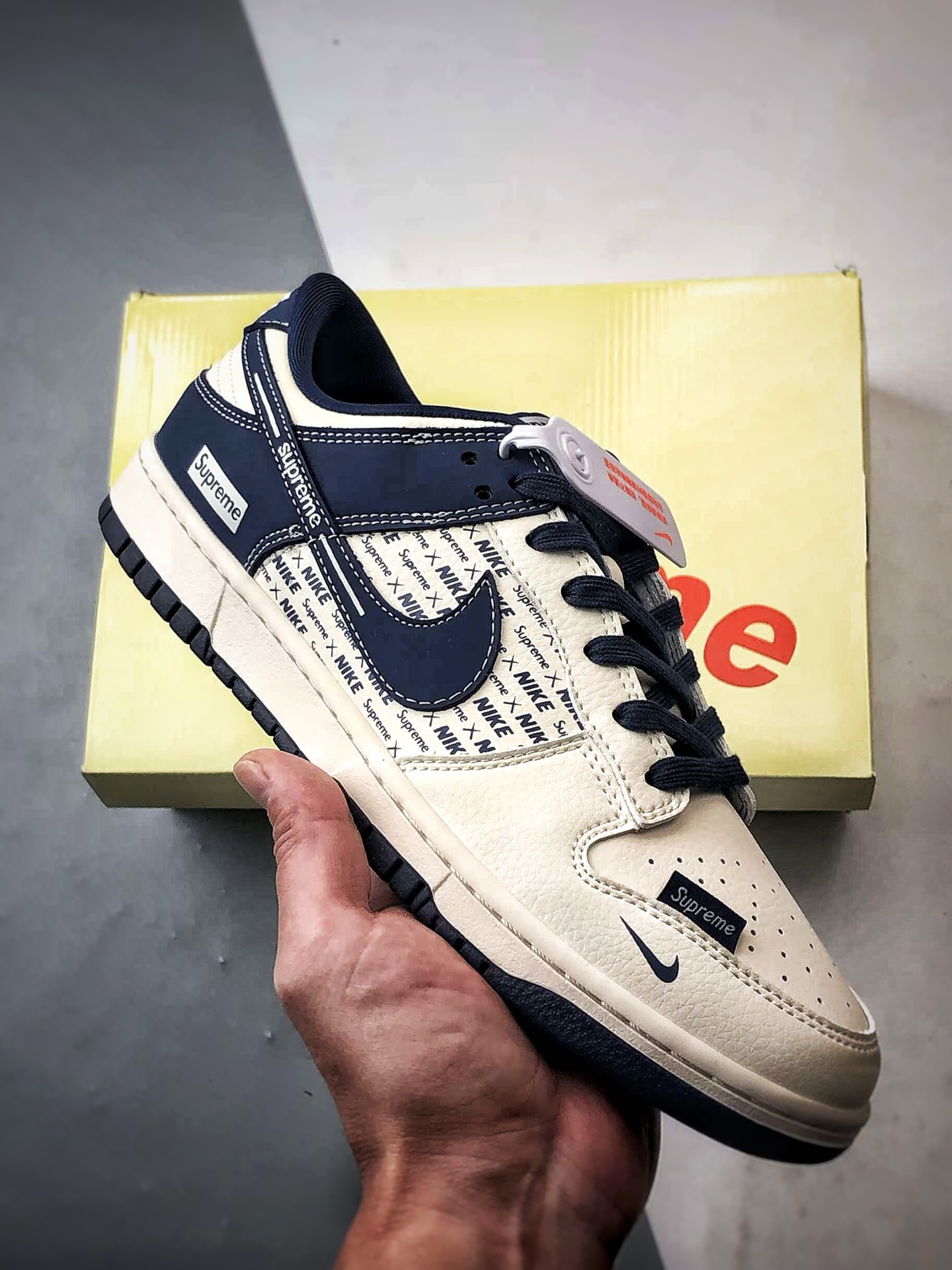 NK Dunk Low Retro ”DIY高端定制” Sup印字米白蓝 低帮休闲运动板鞋 XD1588-238