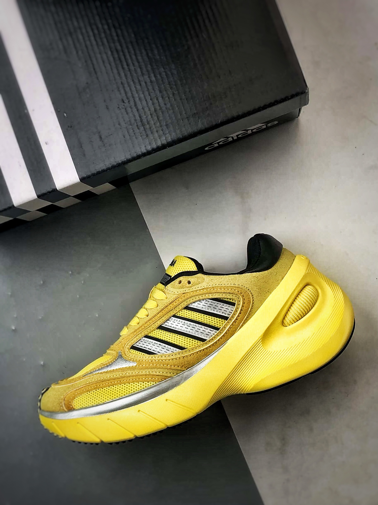 210 AD Adizero Goukana 黄色 复古潮流厚底老爹风运动跑鞋 JP7197