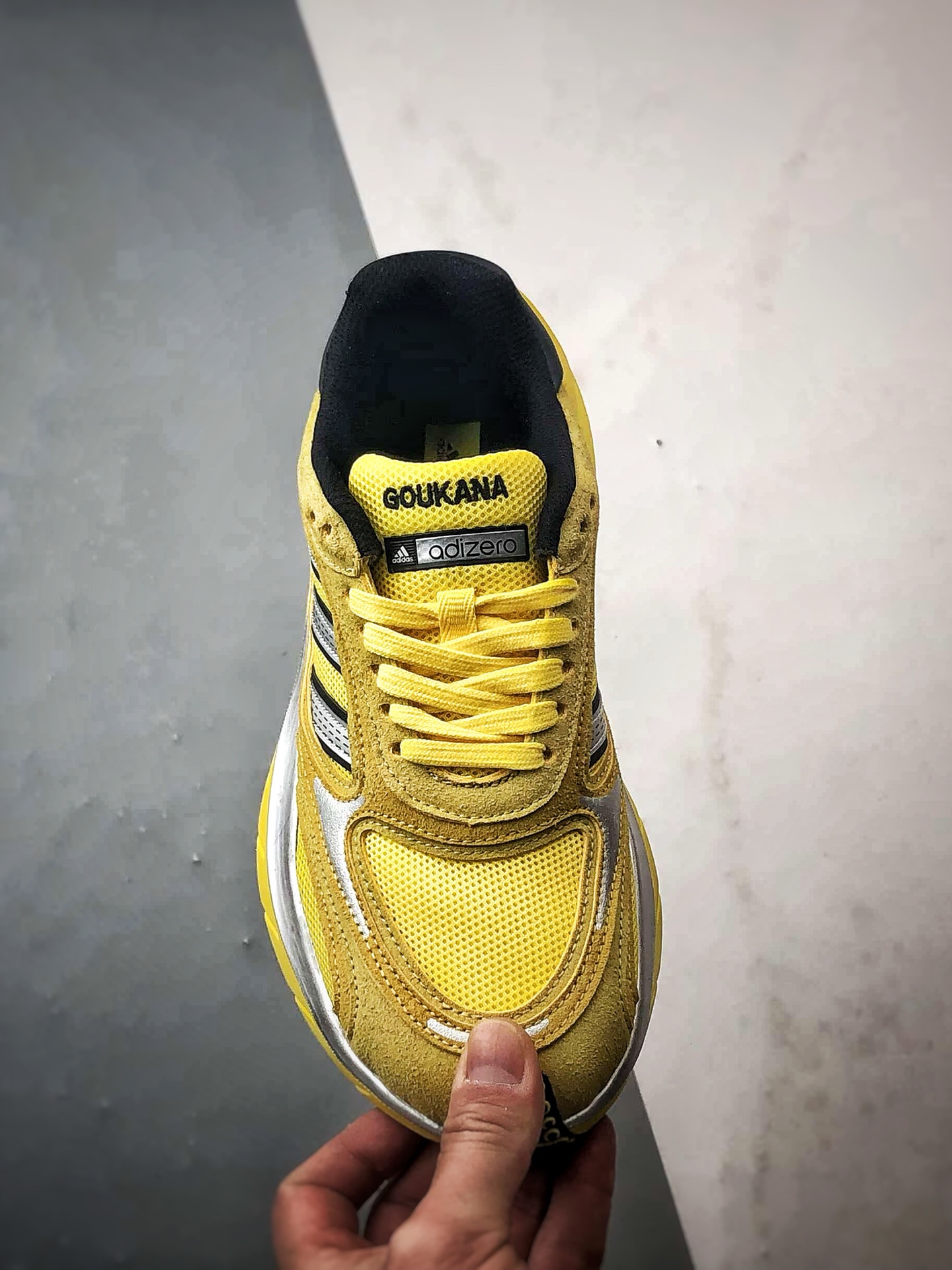 210 AD Adizero Goukana 黄色 复古潮流厚底老爹风运动跑鞋 JP7197