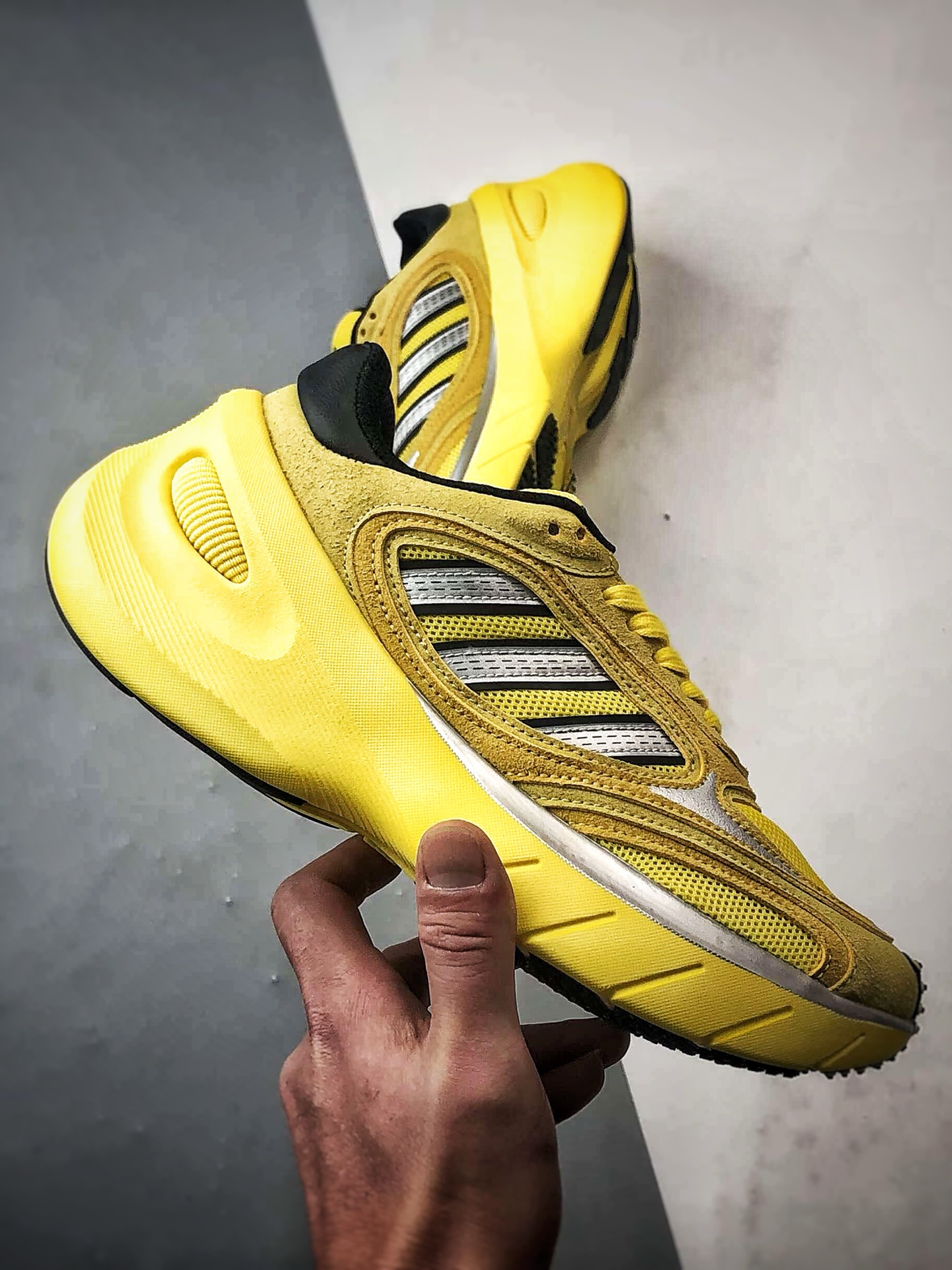 210 AD Adizero Goukana 黄色 复古潮流厚底老爹风运动跑鞋 JP7197