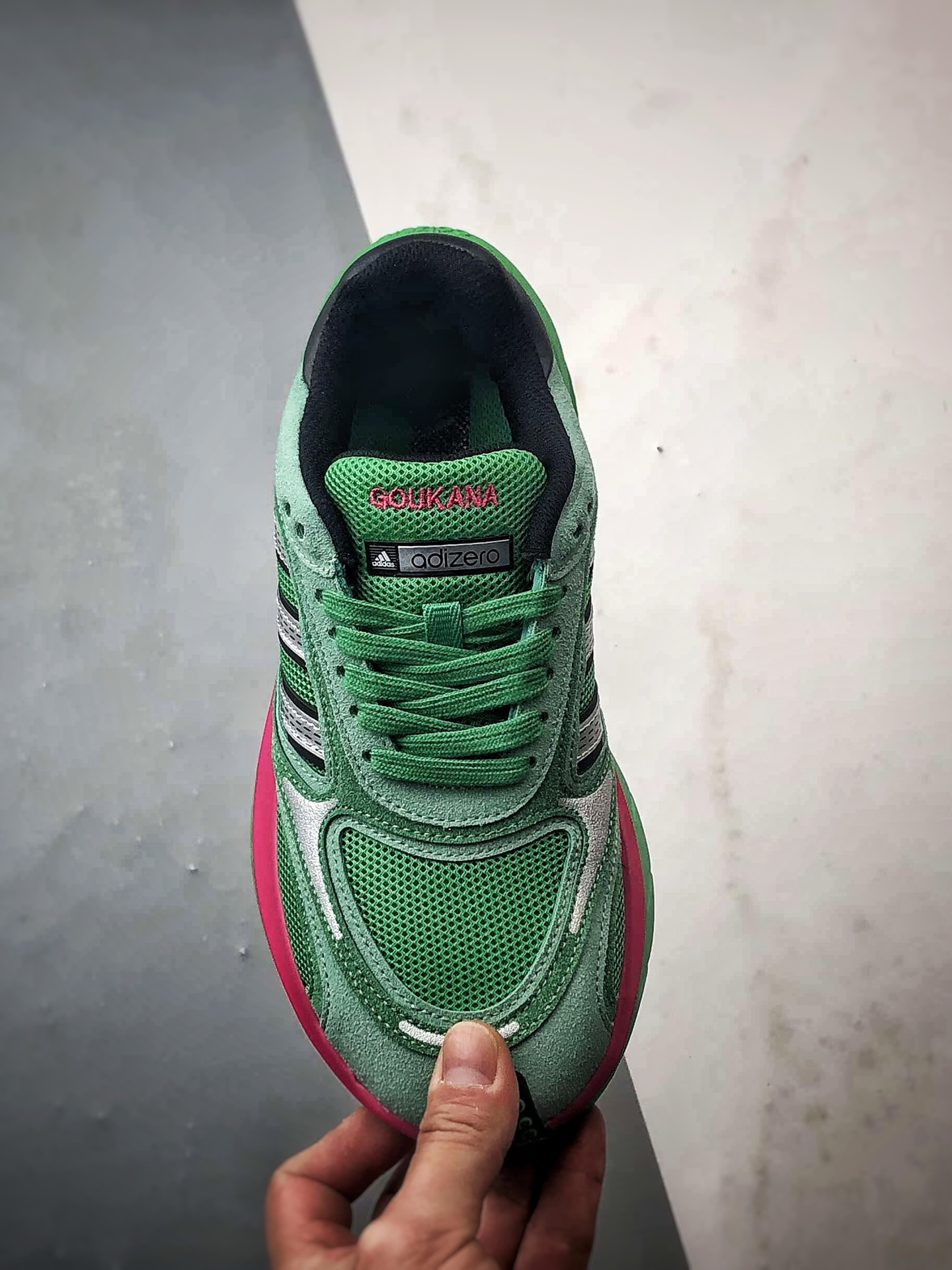 210 AD Adizero Goukana 绿色 复古潮流厚底老爹风运动跑鞋 JP7200