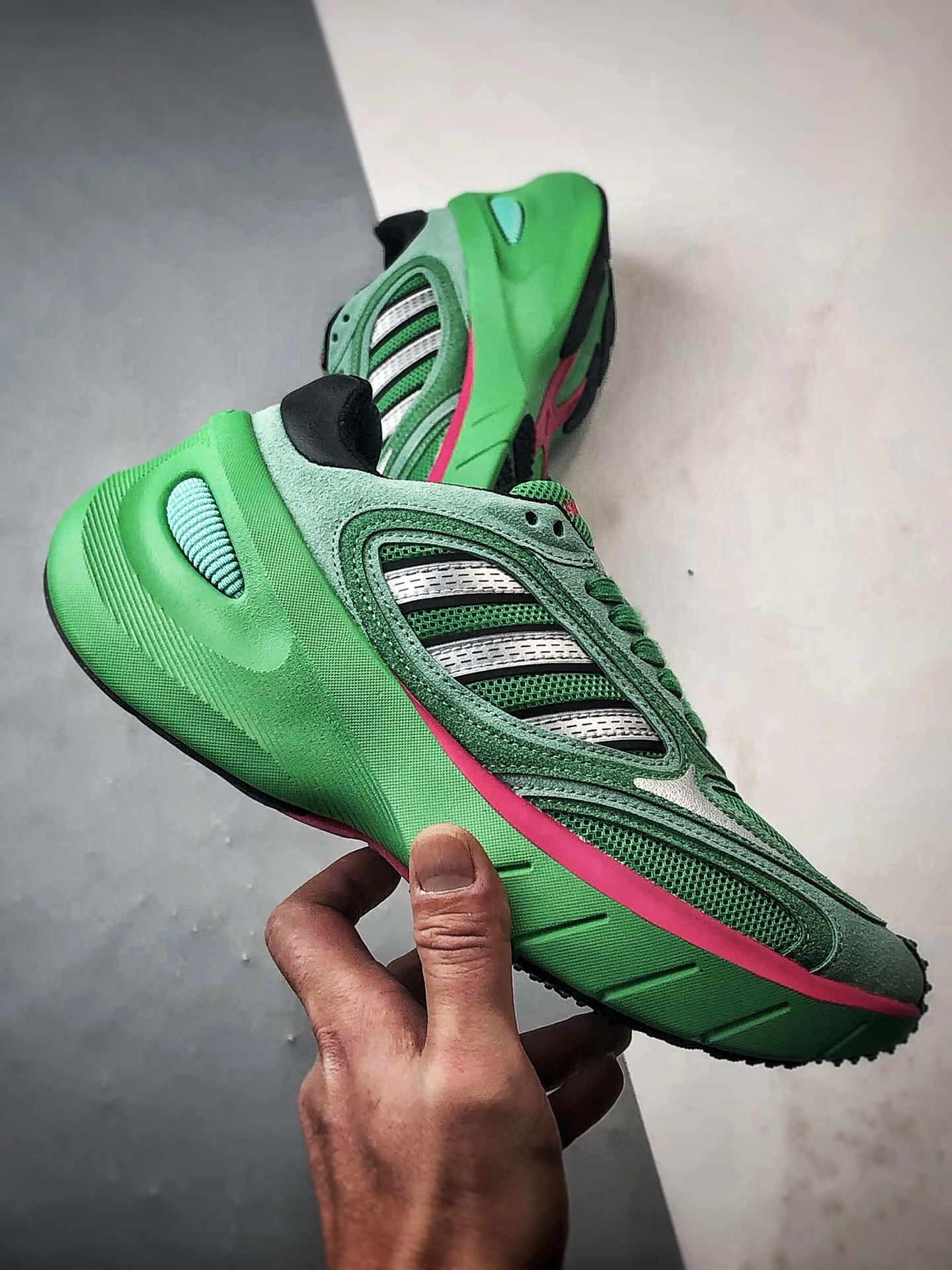 210 AD Adizero Goukana 绿色 复古潮流厚底老爹风运动跑鞋 JP7200