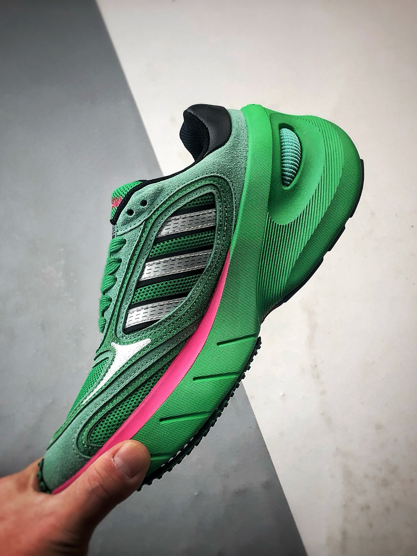 210 AD Adizero Goukana 绿色 复古潮流厚底老爹风运动跑鞋 JP7200