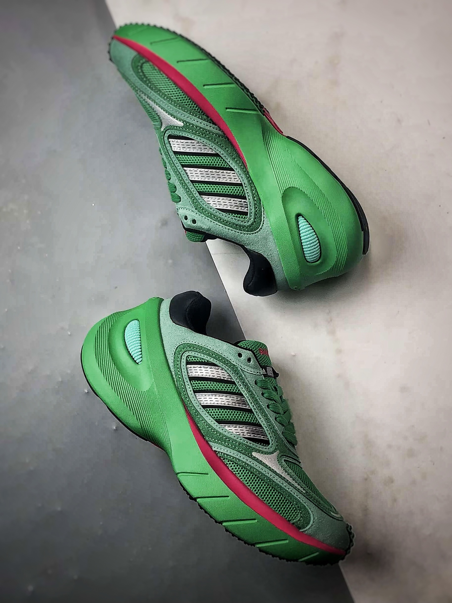210 AD Adizero Goukana 绿色 复古潮流厚底老爹风运动跑鞋 JP7200