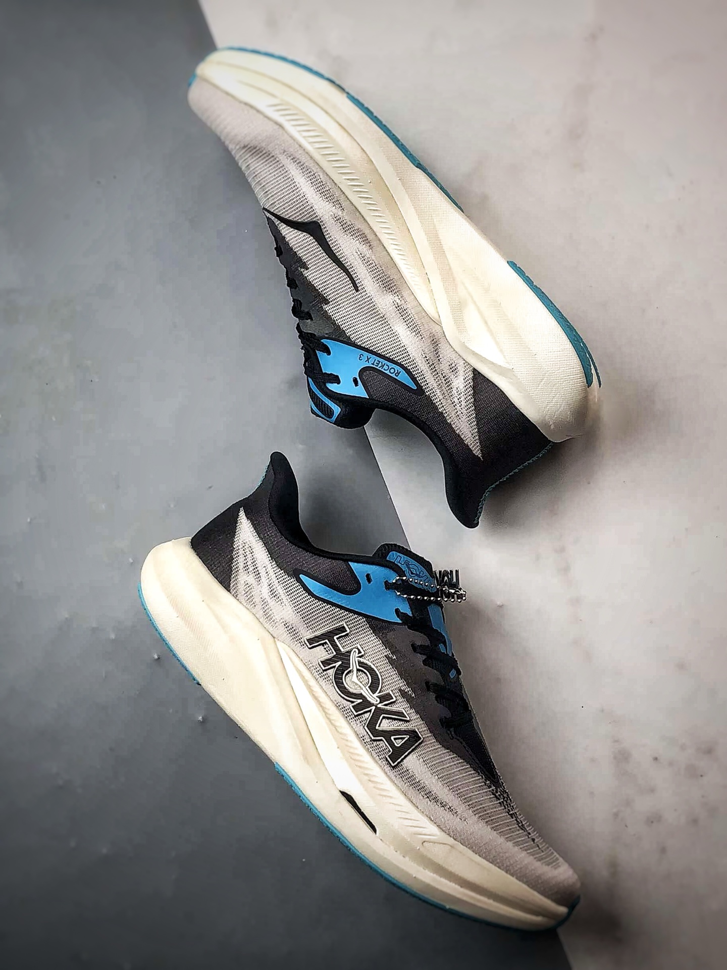 220 Hoka One One Rocket X 3 灰黑蓝 火箭系列3代碳板舒适运动跑步鞋 1168724-WBLC
