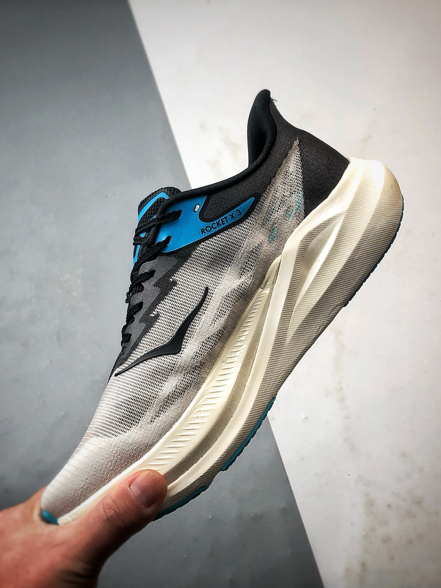 220 Hoka One One Rocket X 3 灰黑蓝 火箭系列3代碳板舒适运动跑步鞋 1168724-WBLC