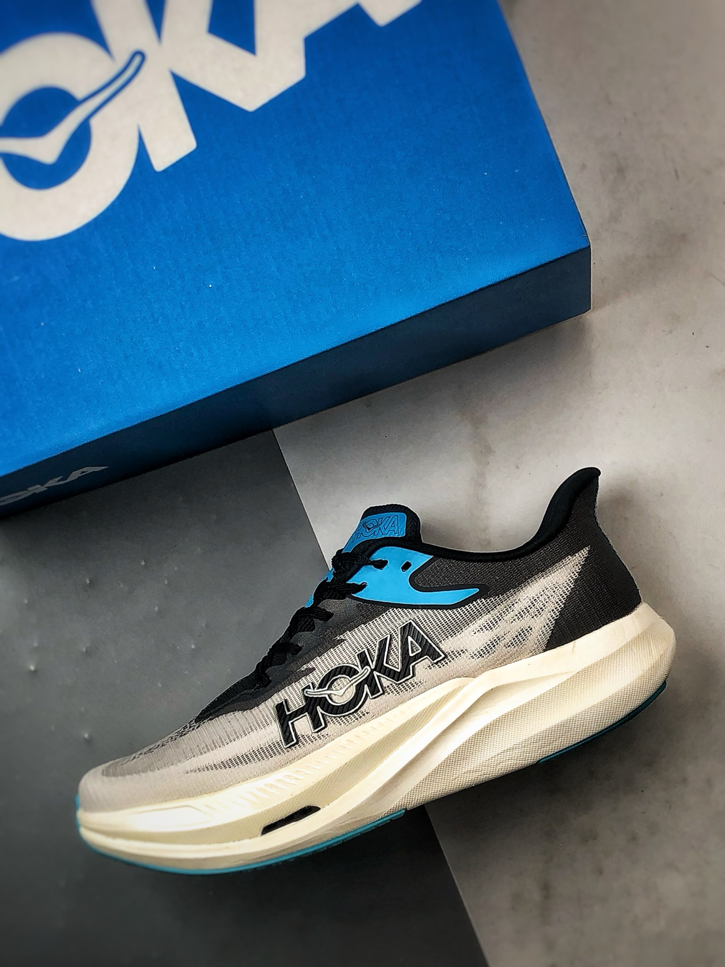 220 Hoka One One Rocket X 3 灰黑蓝 火箭系列3代碳板舒适运动跑步鞋 1168724-WBLC