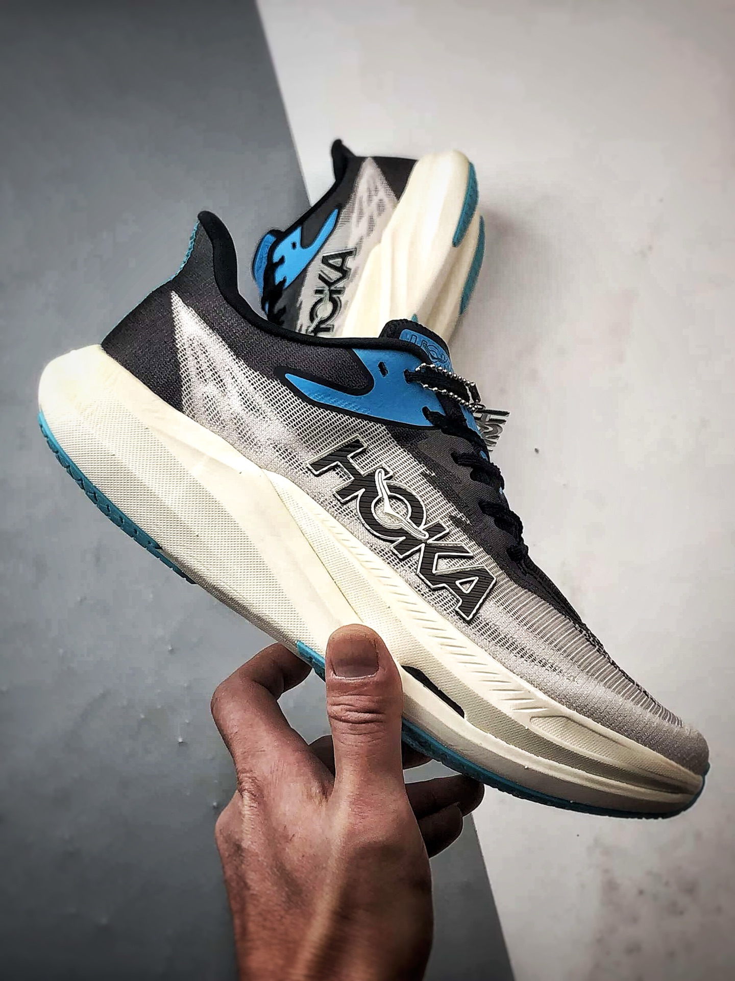 220 Hoka One One Rocket X 3 灰黑蓝 火箭系列3代碳板舒适运动跑步鞋 1168724-WBLC