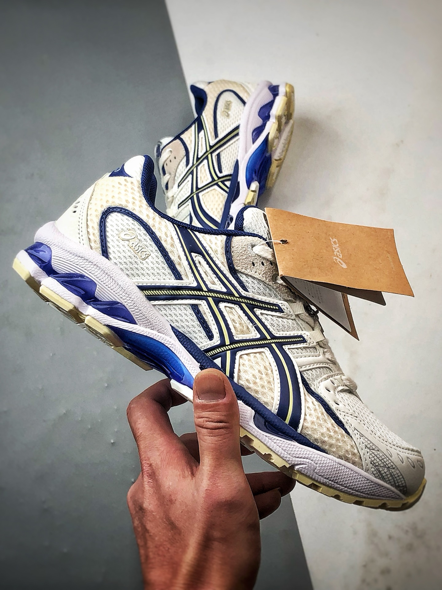 220 END. x Asics Gel-Nimbus 10.1 白蓝色 亚瑟士复古先锋潮流拼接休闲跑步鞋 1203A875-250