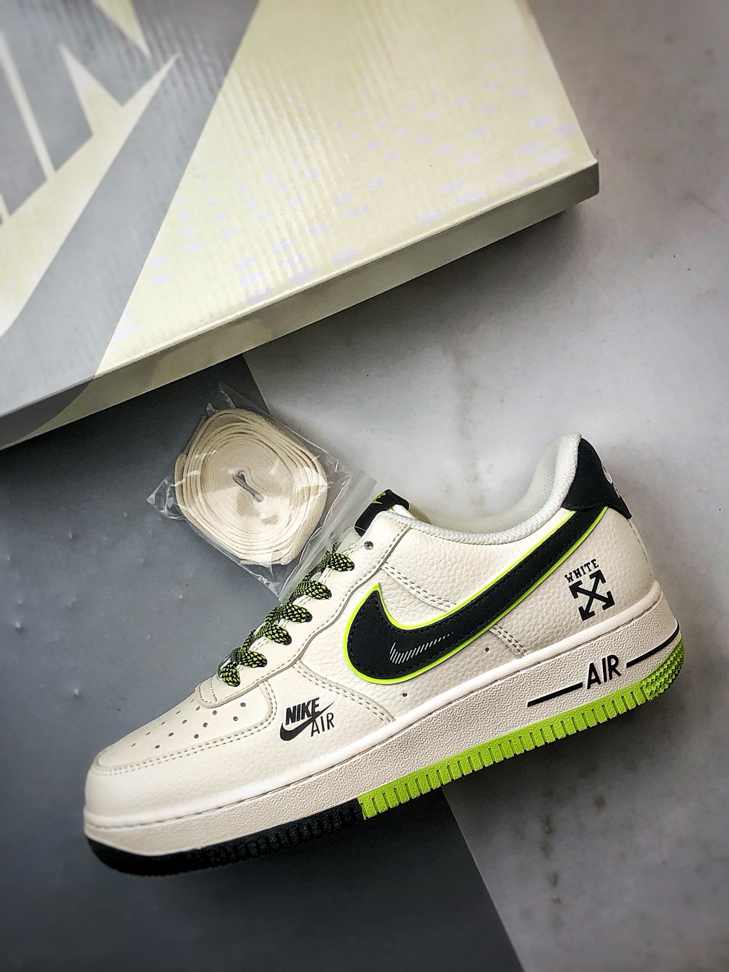 280 OW x Air Force 1 Low 米黑绿 QW5836-023-Chinese UA Cheap High Quatity Brand Clothes Bags handbags Sneakers wholesale wholesaler seller from China Factory suppliers Fashion Clothing Shoes best Quality Beautiful Price 280 OW x Air Force 1 Low 米黑绿 QW5836-023
