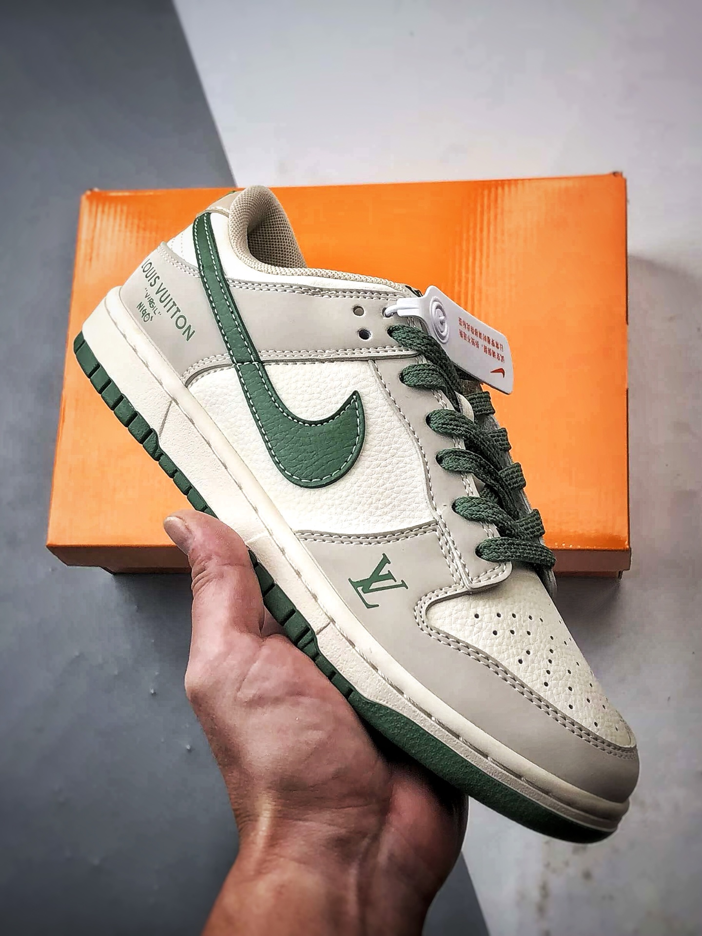 290 NK Dunk Low Retro ”DIY高端定制” LV米灰绿 低帮休闲运动板鞋 JP1648-001