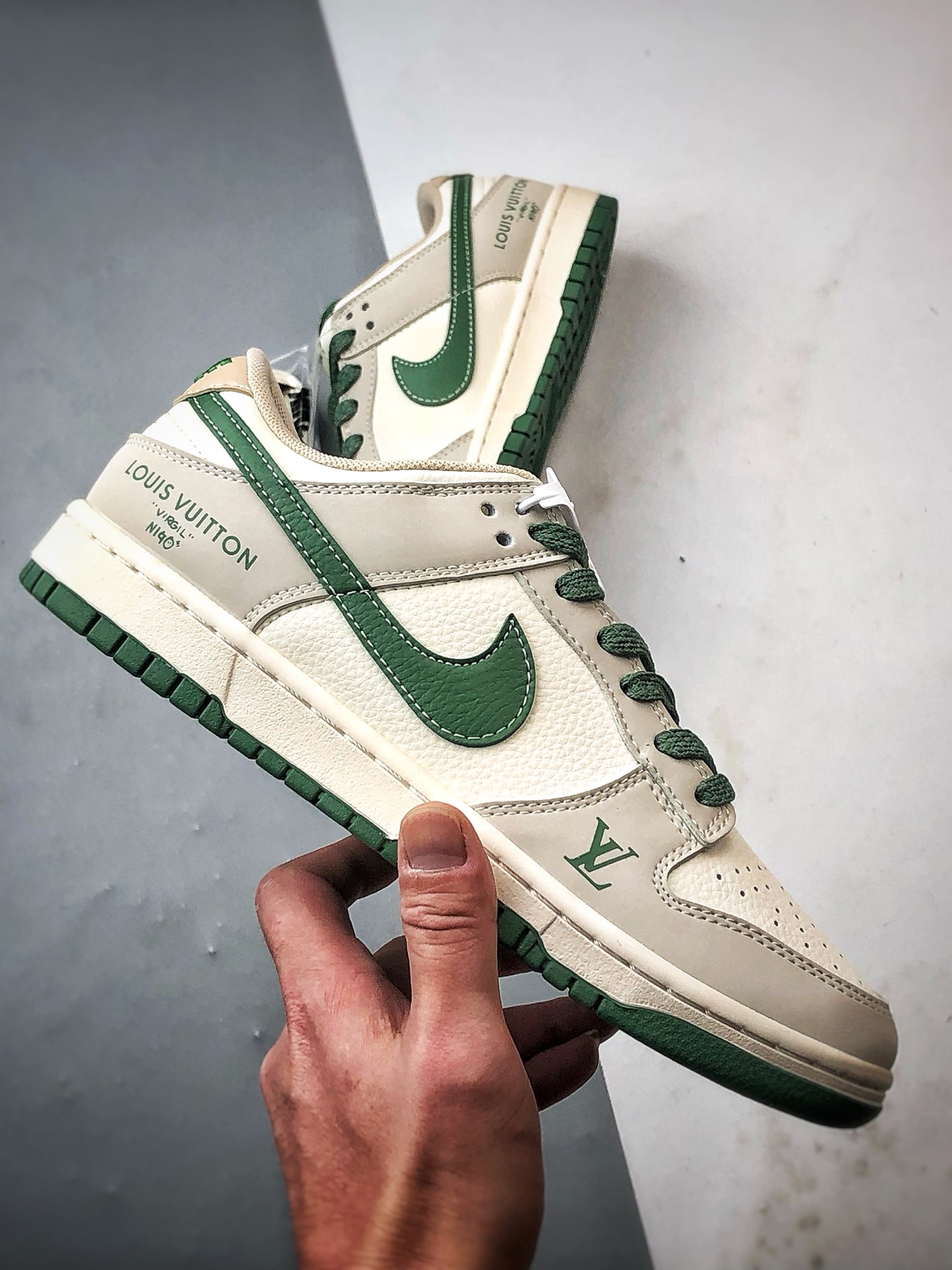 290 NK Dunk Low Retro ”DIY高端定制” LV米灰绿 低帮休闲运动板鞋 JP1648-001