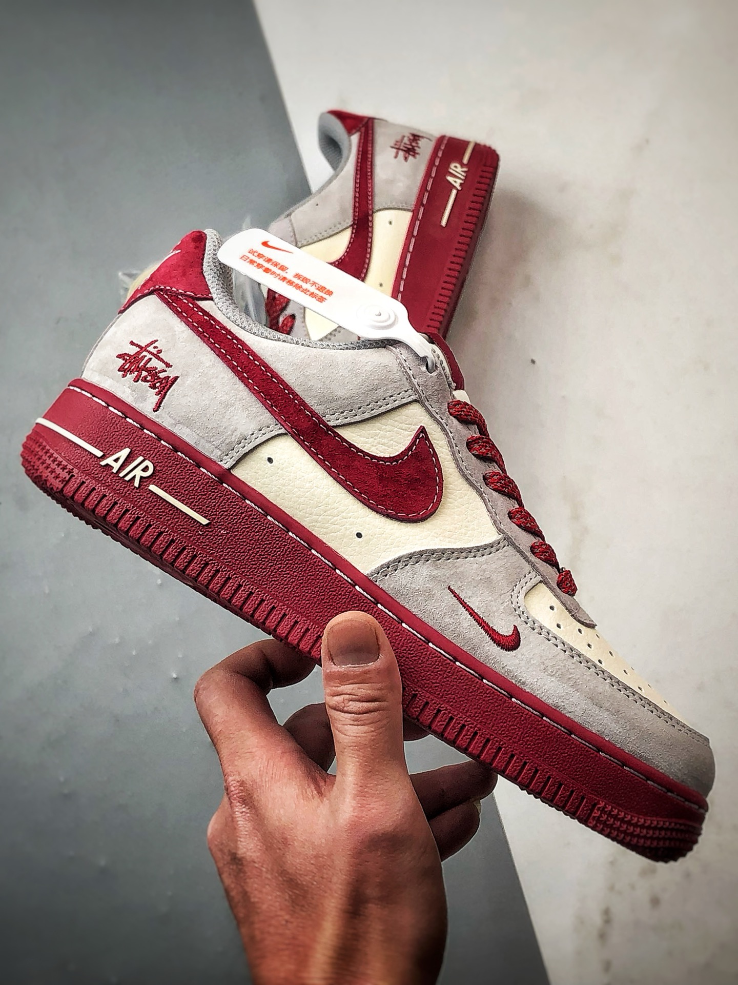 280 Stussy x Air Force 1 Low 米灰红 JP8048-076