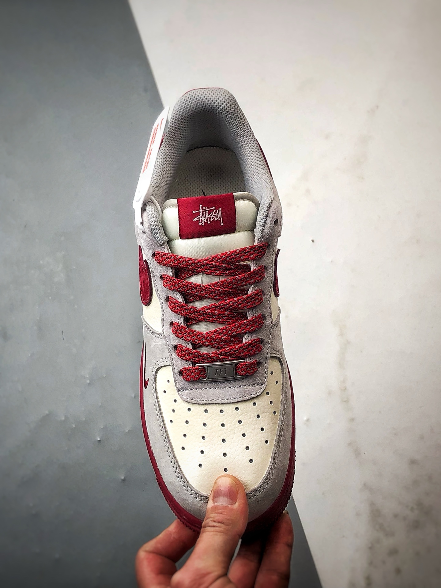 280 Stussy x Air Force 1 Low 米灰红 JP8048-076