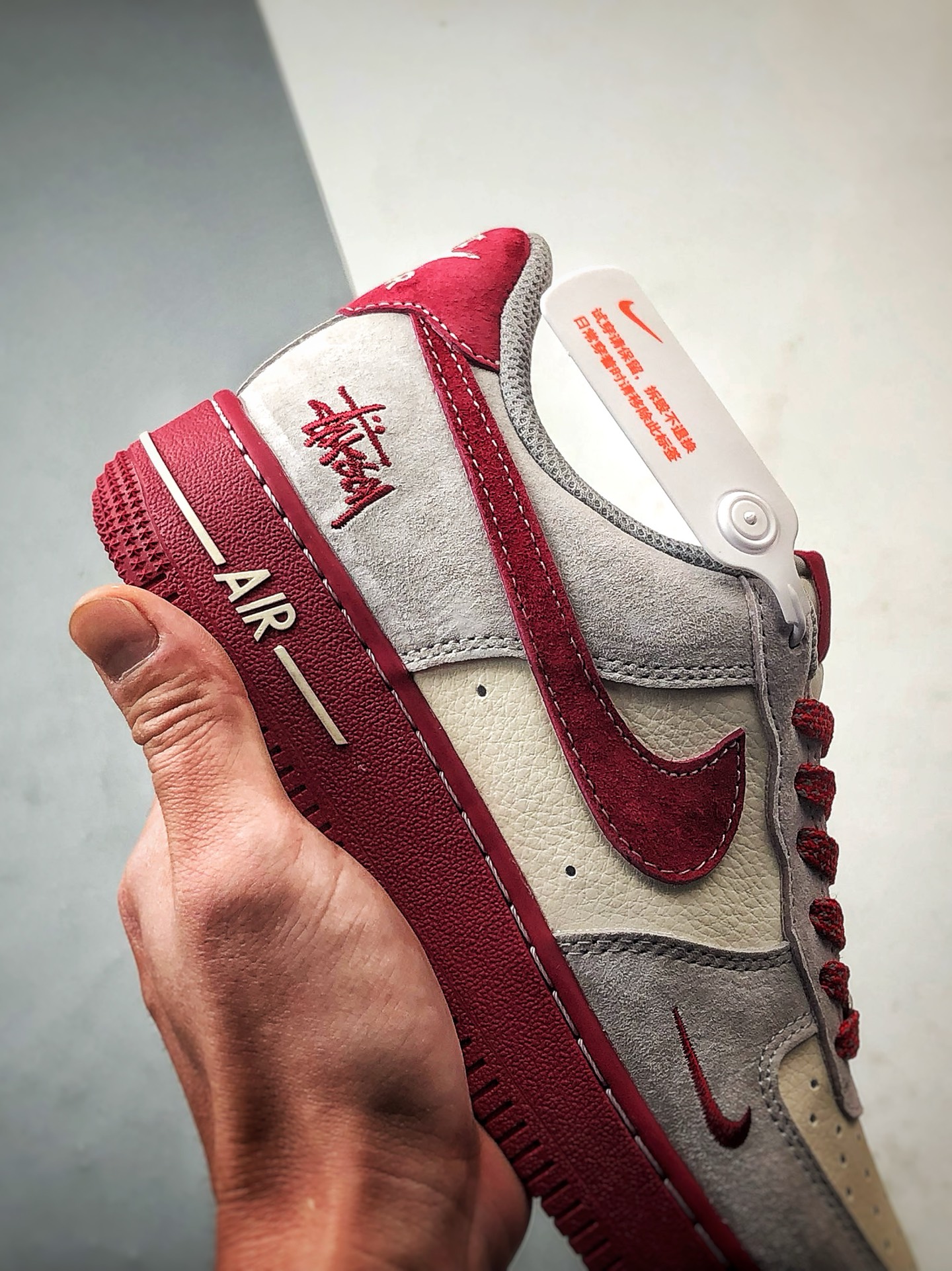280 Stussy x Air Force 1 Low 米灰红 JP8048-076