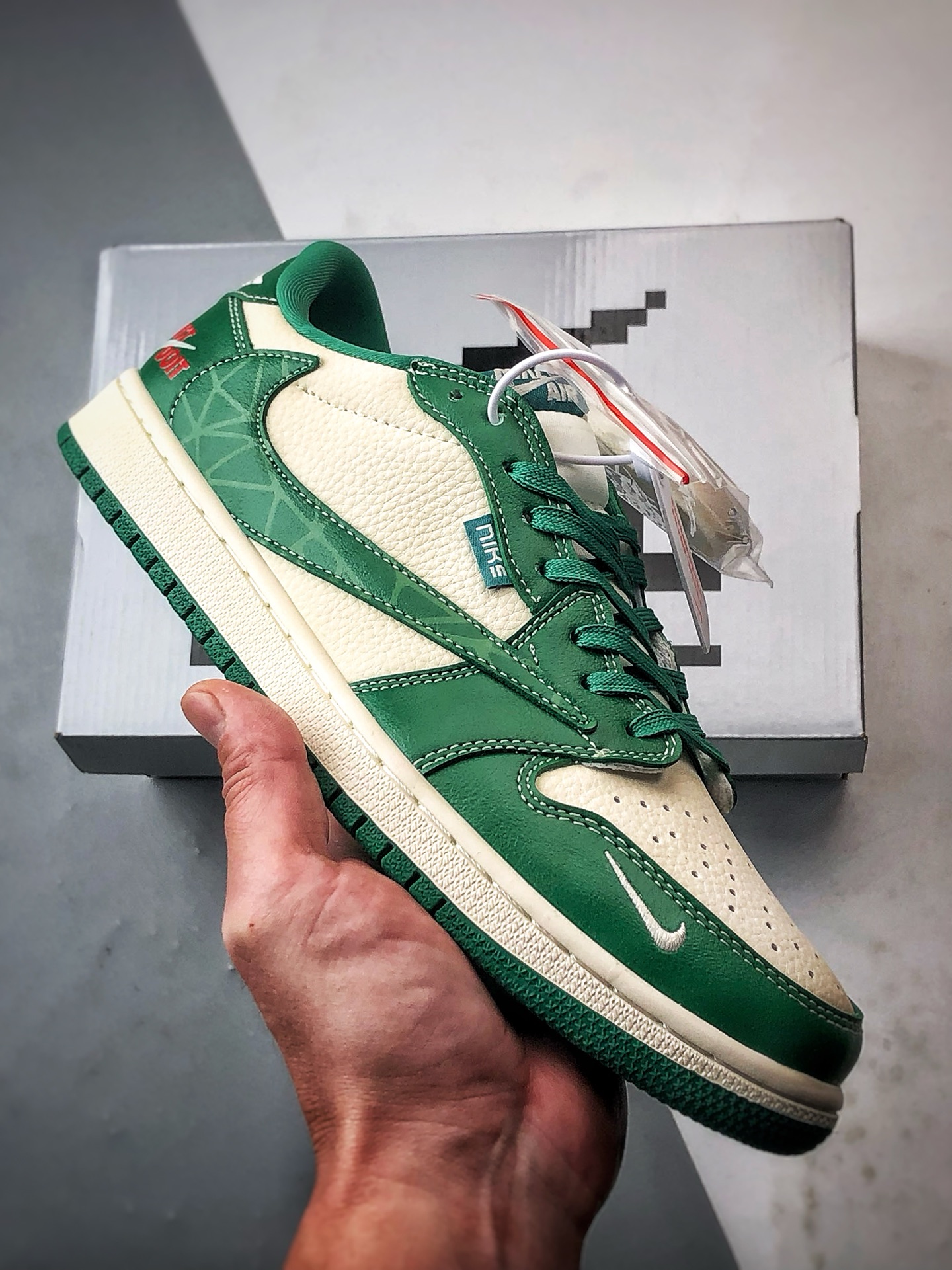 290 Air Jordan 1 Low ”高端定制” 米白绿倒钩 LD2028-069