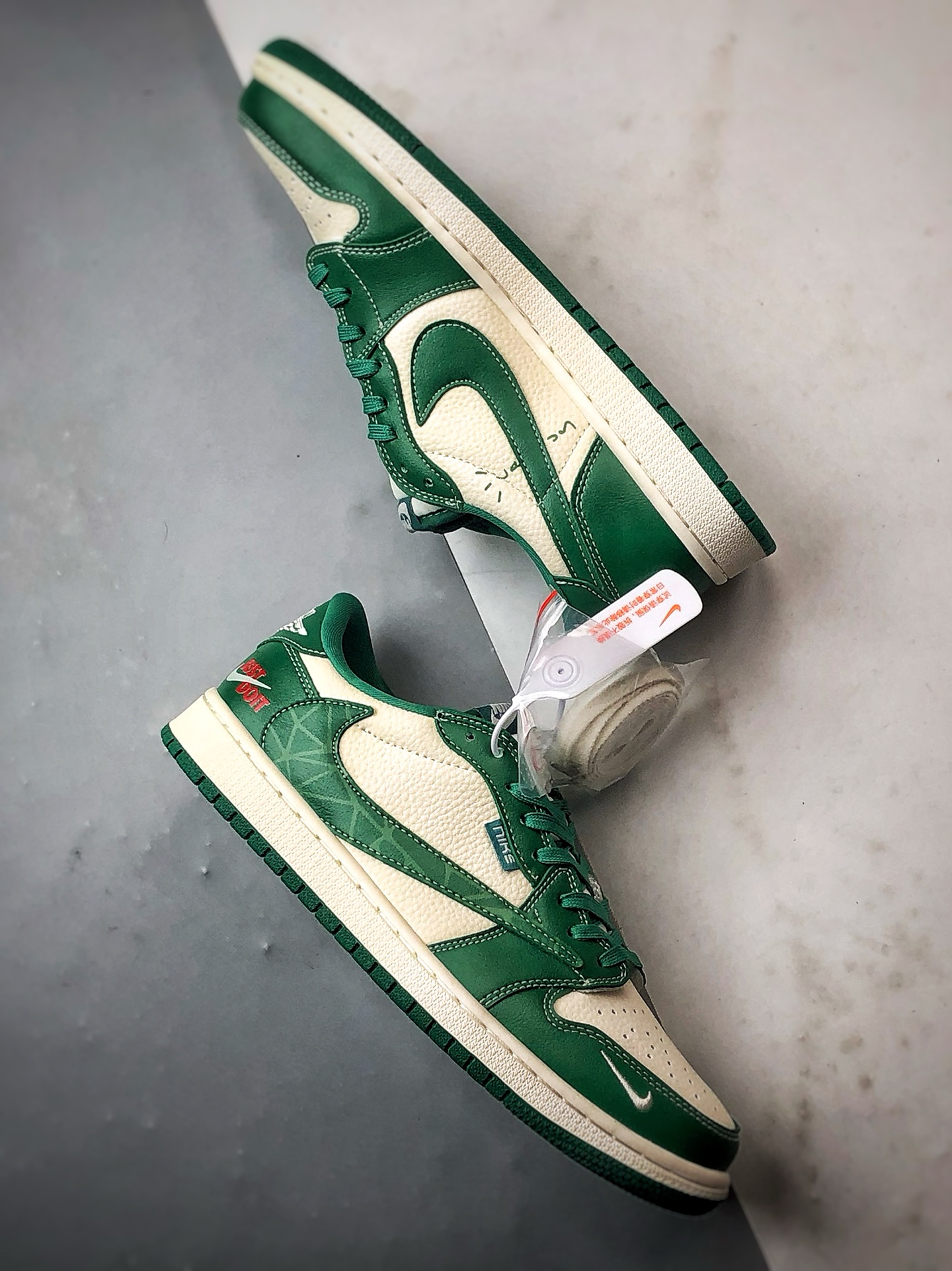 290 Air Jordan 1 Low ”高端定制” 米白绿倒钩 LD2028-069