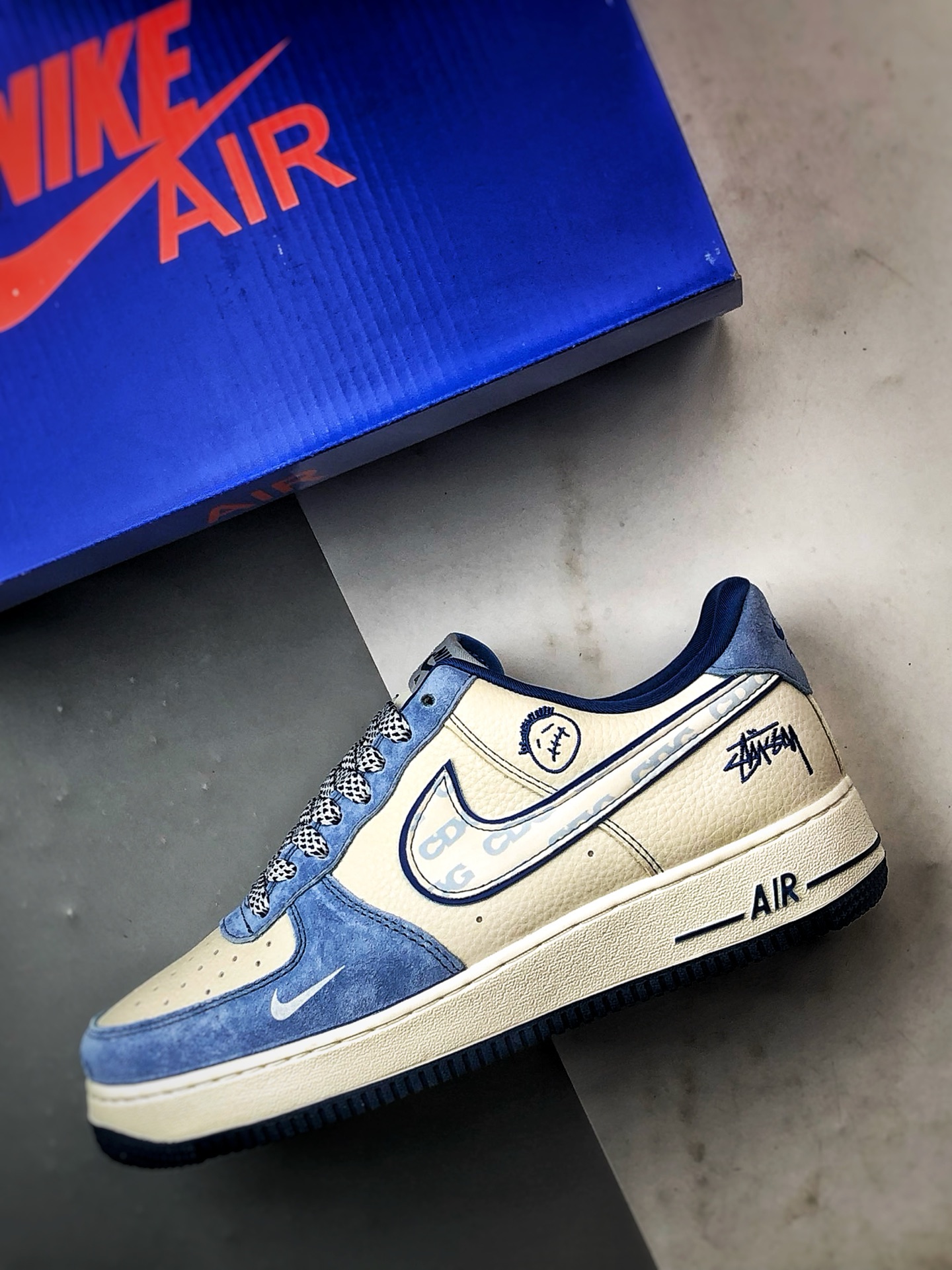 280 Stussy x Air Force 1 Low 米白蓝 SY1388-020-Chinese UA Cheap High Quatity Brand Clothes Bags handbags Sneakers wholesale wholesaler seller from China Factory suppliers Fashion Clothing Shoes best Quality Beautiful Price 280 Stussy x Air Force 1 Low 米白蓝 SY1388-020