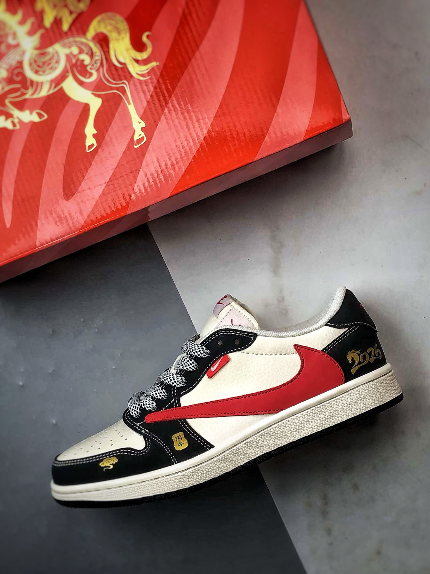 Air Jordan 1 Low ”高端定制” 马年限定白黑红倒钩 MZ9588-825-Top High Quatity Cheap Sneakers Fashion Clothing Clothes Bags handbags Shoes of all Brand wholesale With The best Quality And Beautiful Price from China Factory Chinese suppliers wholesaler seller Air Jordan 1 Low ”高端定制” 马年限定白黑红倒钩 MZ9588-825