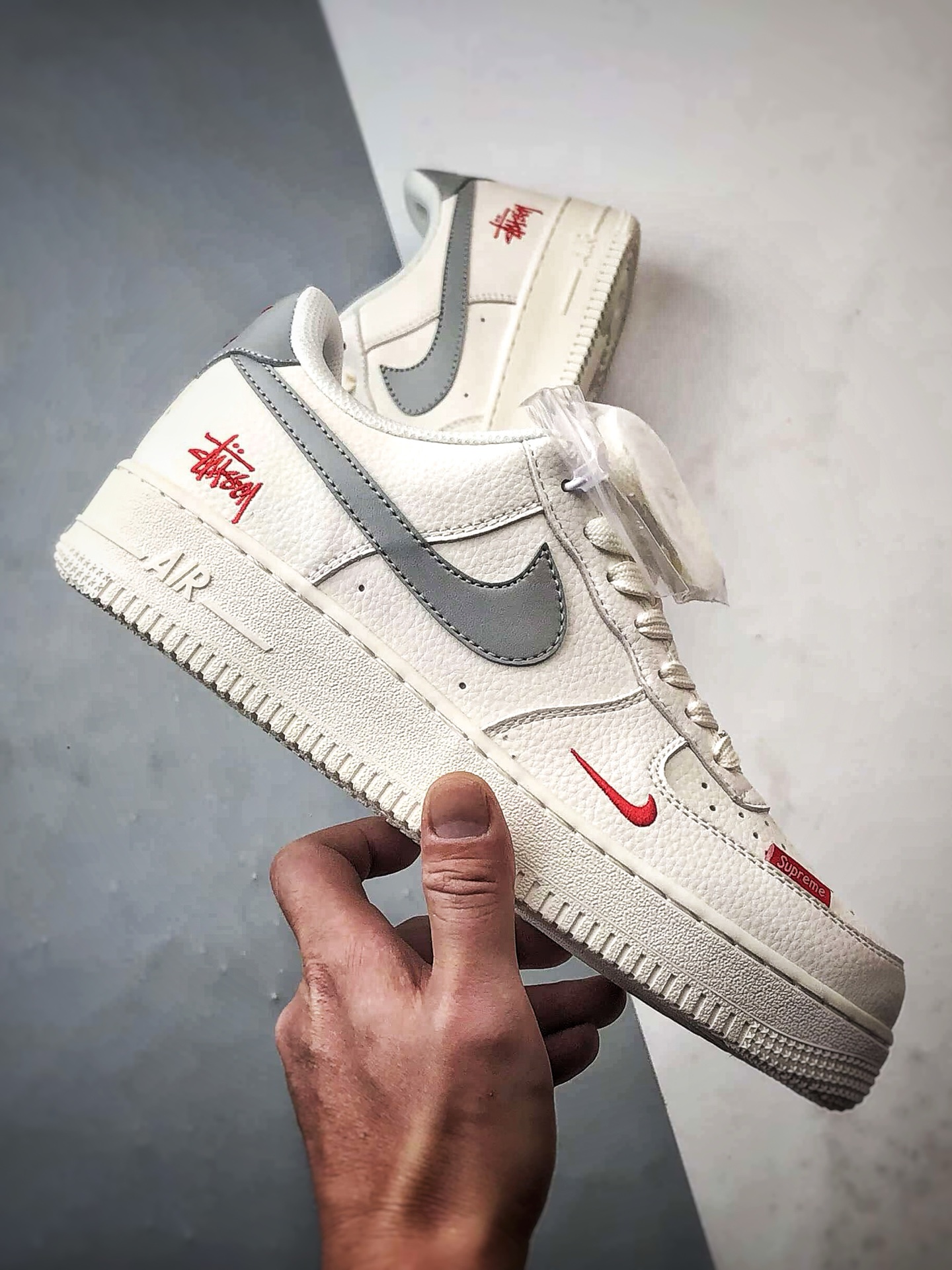 Stussy x Air Force 1 Low 米白灰 MM3399-803-Top High Quatity Cheap Sneakers Fashion Clothing Clothes Bags handbags Shoes of all Brand wholesale With The best Quality And Beautiful Price from China Factory Chinese suppliers wholesaler seller Stussy x Air Force 1 Low 米白灰 MM3399-803