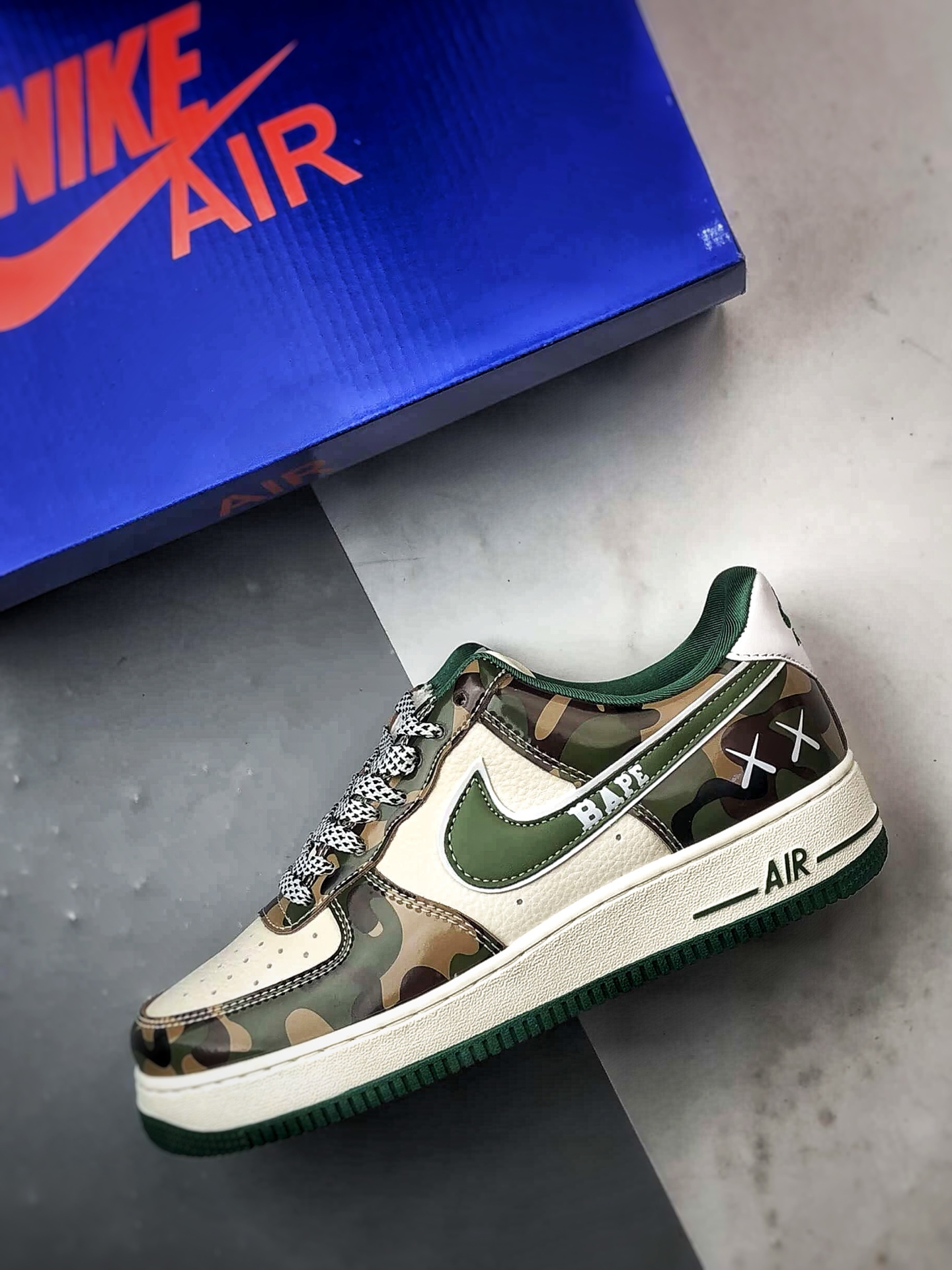 Bape x Air Force 1 Low 白绿迷彩 SY1388-032-Top High Quatity Cheap Sneakers Fashion Clothing Clothes Bags handbags Shoes of all Brand wholesale With The best Quality And Beautiful Price from China Factory Chinese suppliers wholesaler seller Bape x Air Force 1 Low 白绿迷彩 SY1388-032