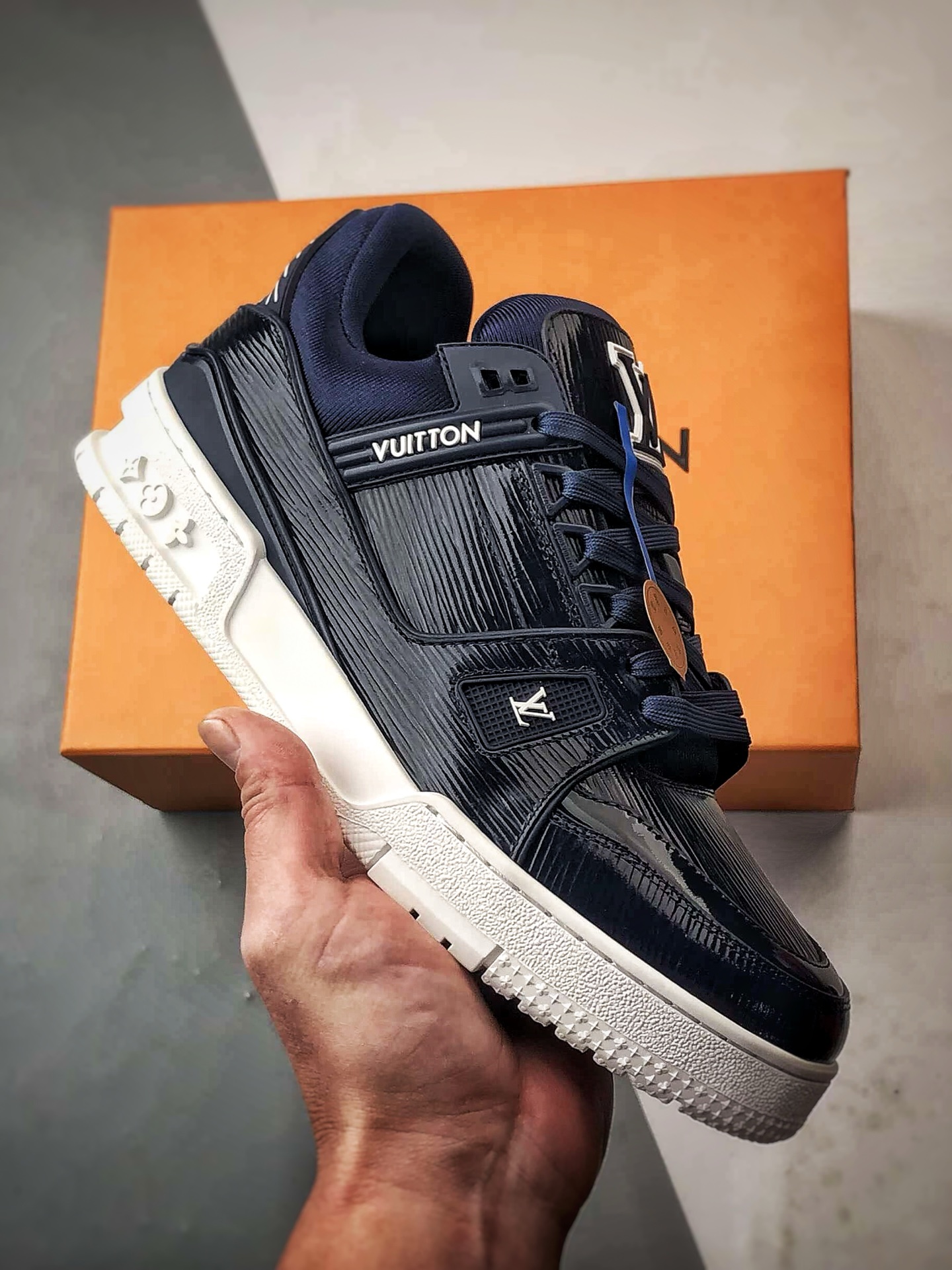 620 驴牌 Trainer 系列板鞋 漆皮海军蓝-Chinese UA Cheap High Quatity Brand Clothes Bags handbags Sneakers wholesale wholesaler seller from China Factory suppliers Fashion Clothing Shoes best Quality Beautiful Price 620 驴牌 Trainer 系列板鞋 漆皮海军蓝