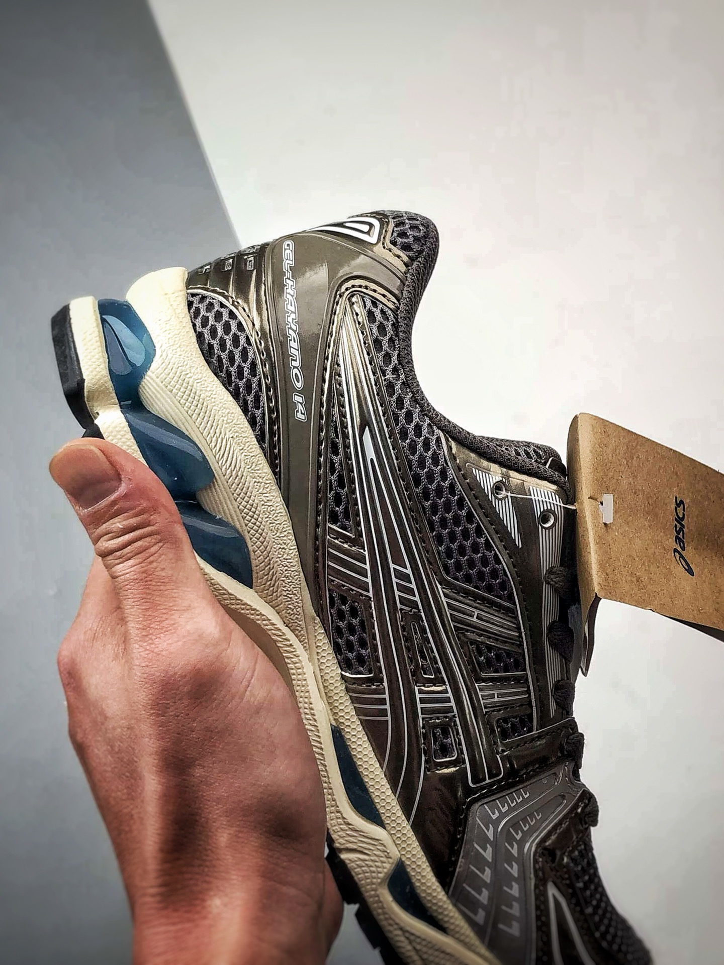 190 KITH x Asics Gel-Kayano 14 暗金黑 亚瑟士14代气垫百搭休闲运动慢跑鞋 1203A993-020