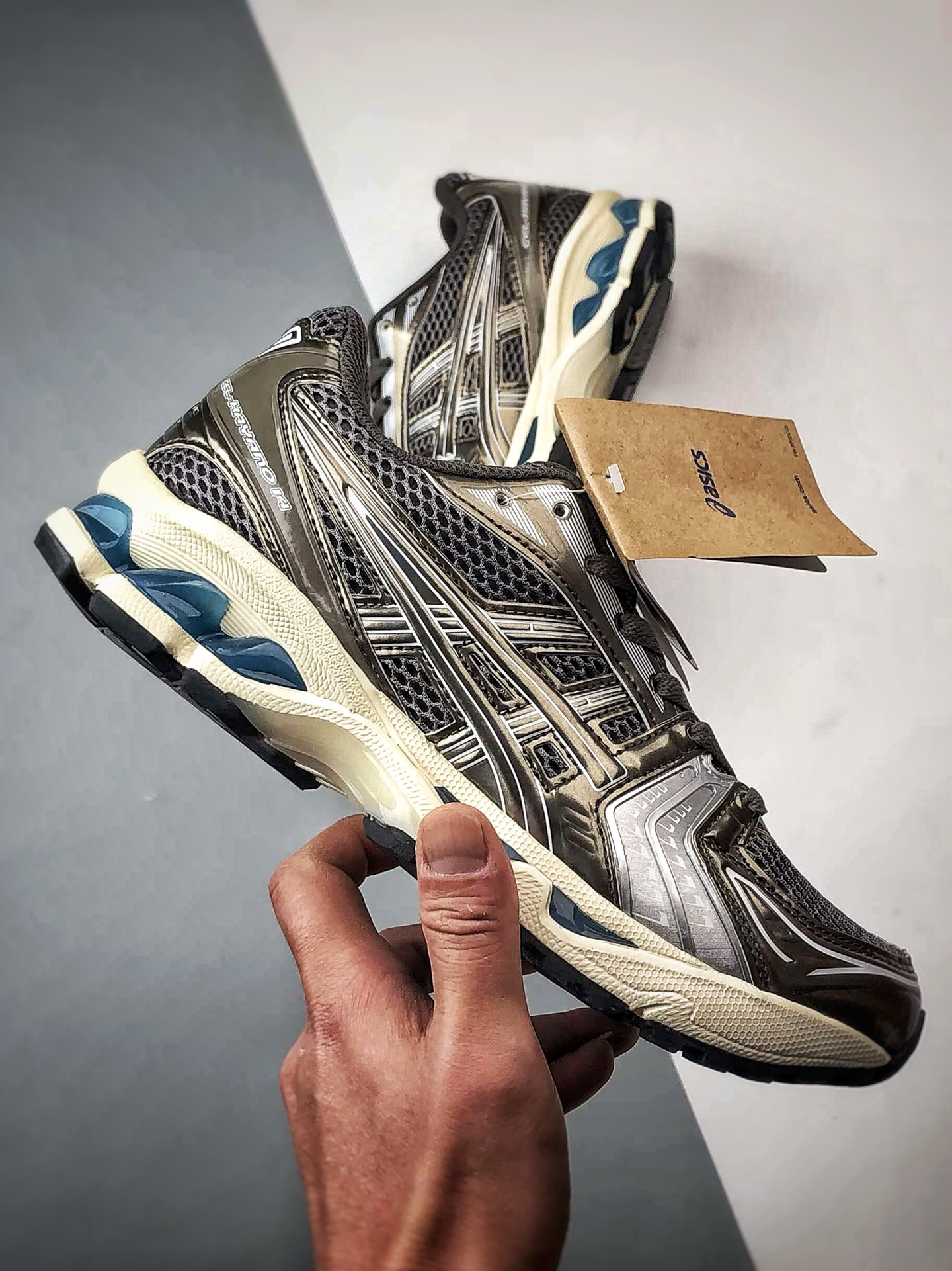 190 KITH x Asics Gel-Kayano 14 暗金黑 亚瑟士14代气垫百搭休闲运动慢跑鞋 1203A993-020