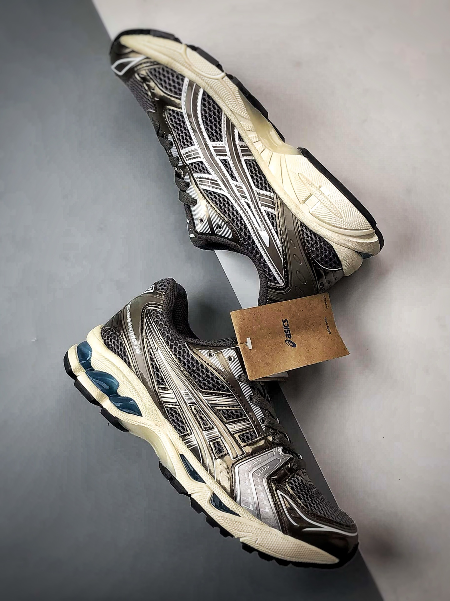 190 KITH x Asics Gel-Kayano 14 暗金黑 亚瑟士14代气垫百搭休闲运动慢跑鞋 1203A993-020