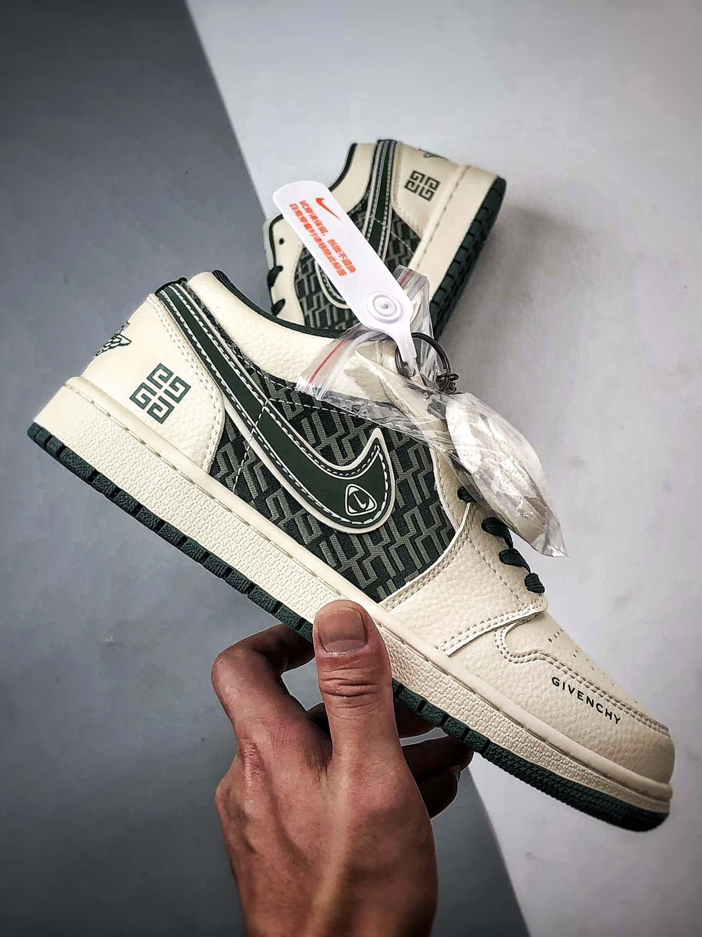 290 Air Jordan 1 Low ”高端定制” 纪梵希印花米白绿 LL8888-006