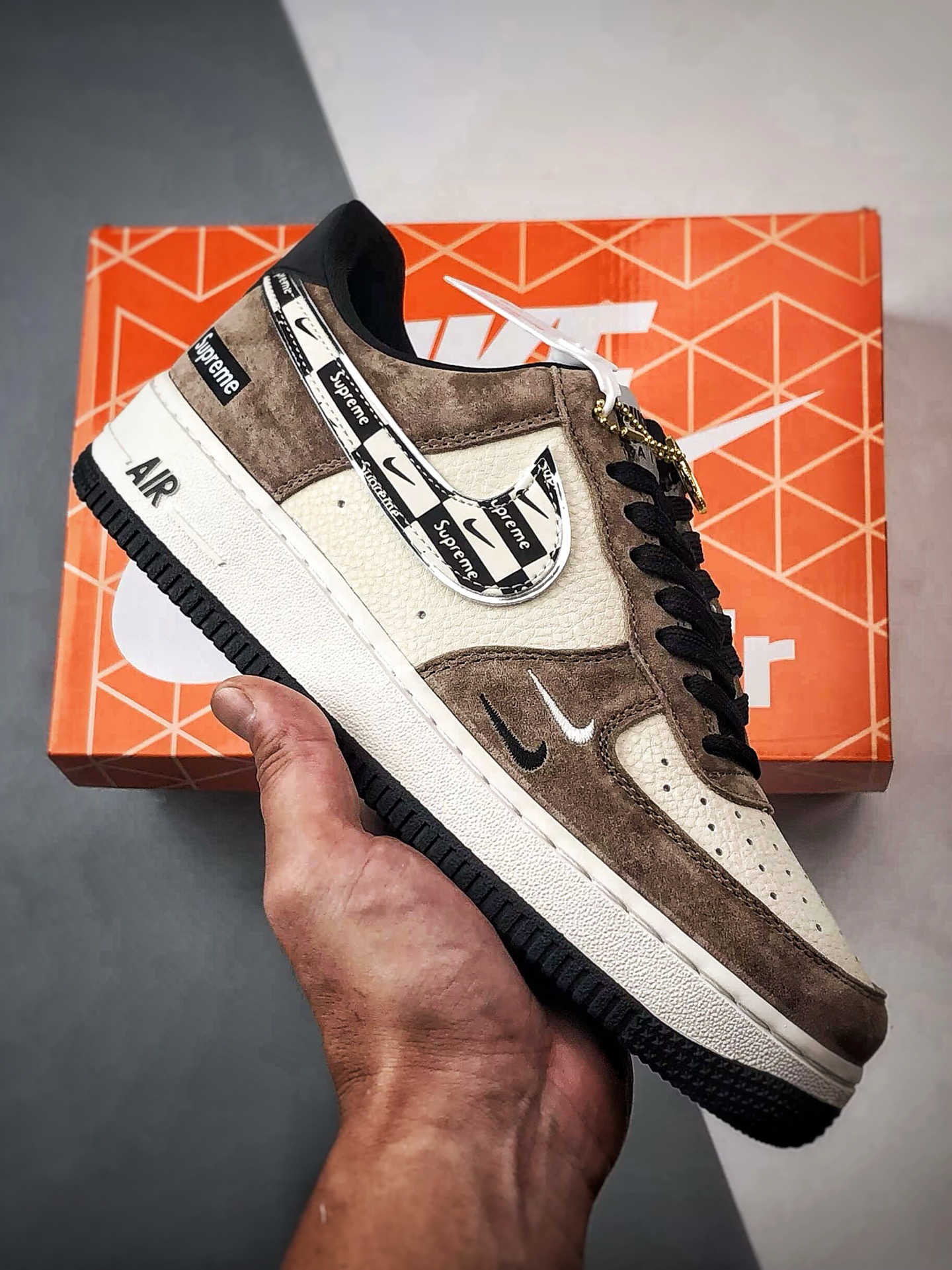 Sup x Air Force 1 Low 白棕黑反光钩 WY0655-101 Sup x Air Force 1 Low 白棕黑反光钩 WY0655-101