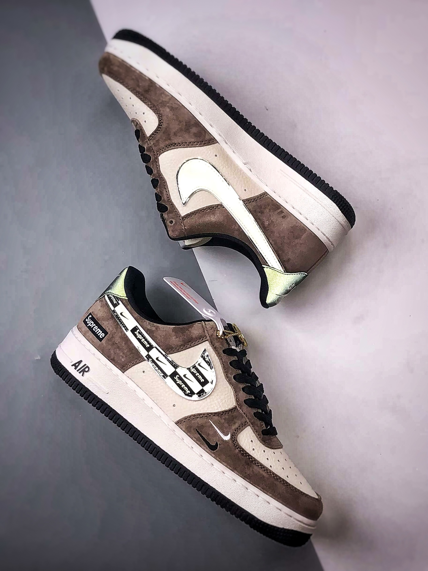 Sup x Air Force 1 Low 白棕黑反光钩 WY0655-101 Sup x Air Force 1 Low 白棕黑反光钩 WY0655-101